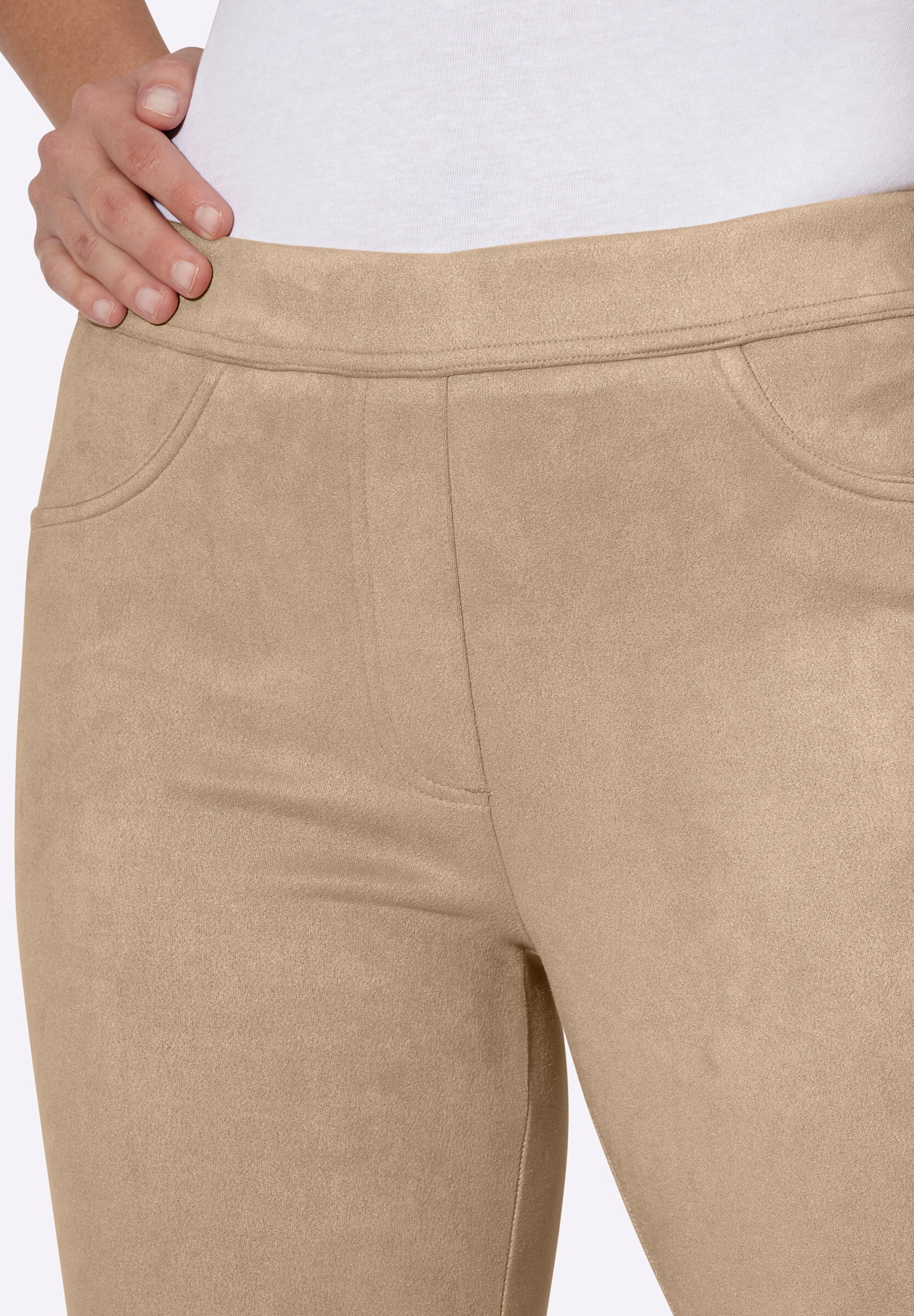 heine Schlupfhose »Lederimitat-Hose Stretch-Hose mit Dehnbund hinten«