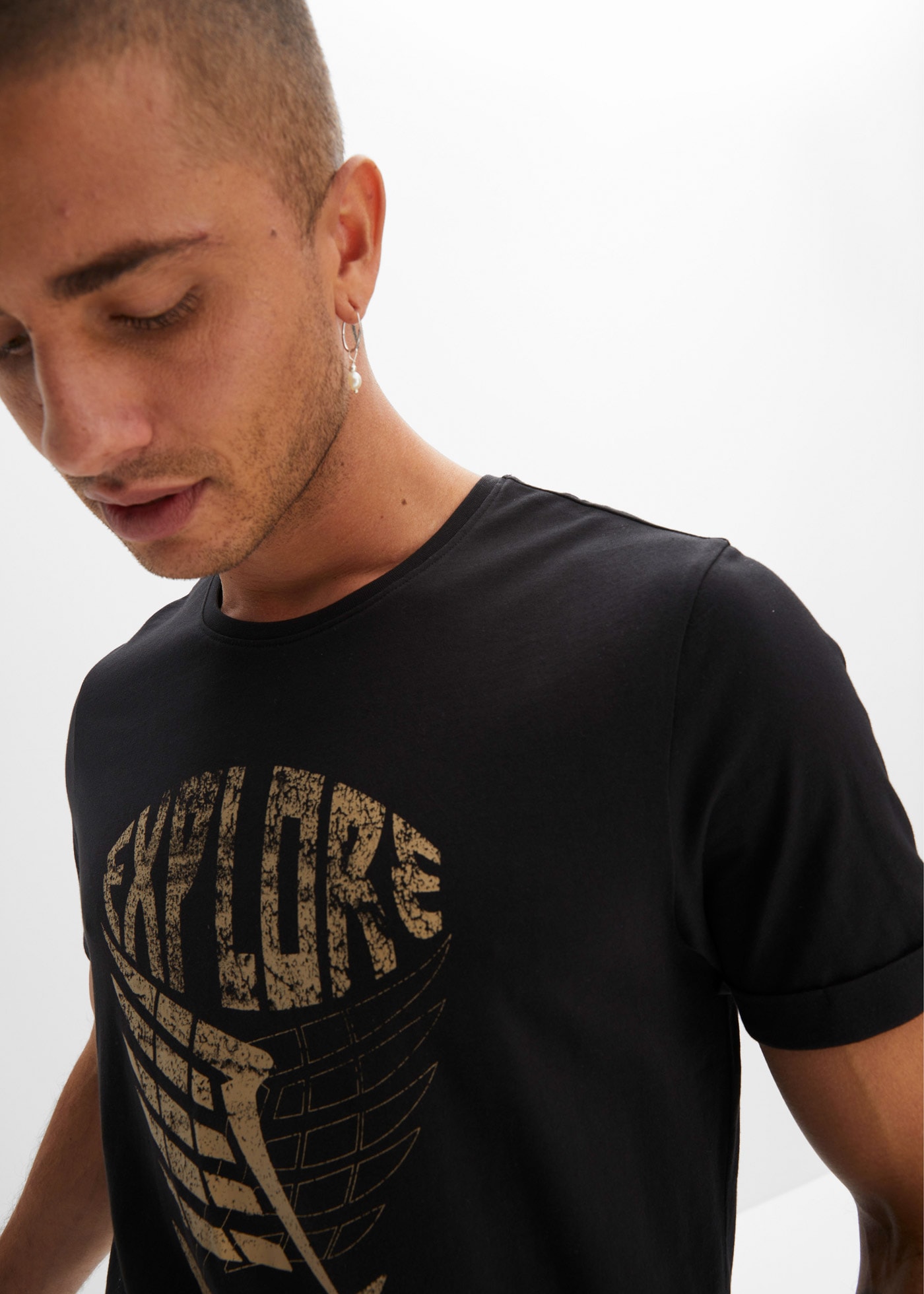 bonprix T-Shirt Regular Fit Passform, Kurzarm, reine Baumwolle