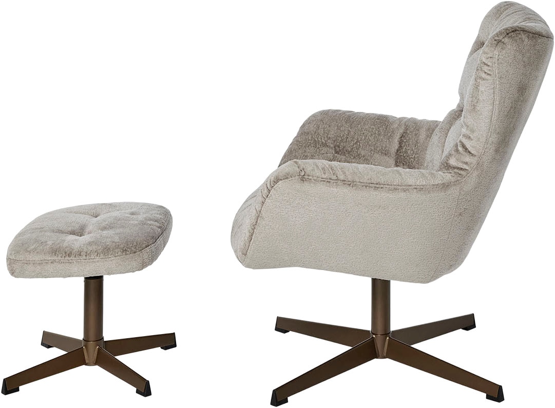 Jahnke Sessel »LOUNGE COSY TWIST PLUS« Loungesessel inkl. Hocker, bequeme Polsterung & Armlehnen, drehbar