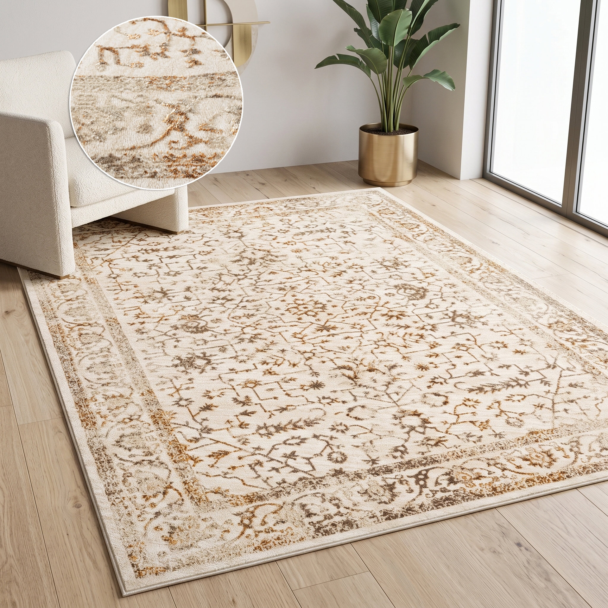 OTTO home Teppich »Amira, orientalisches Design« rechteckig 11 mm Höhe mit Bordüre, elegant, Vintage Optik, Wohnzimmer, Schlafzimmer