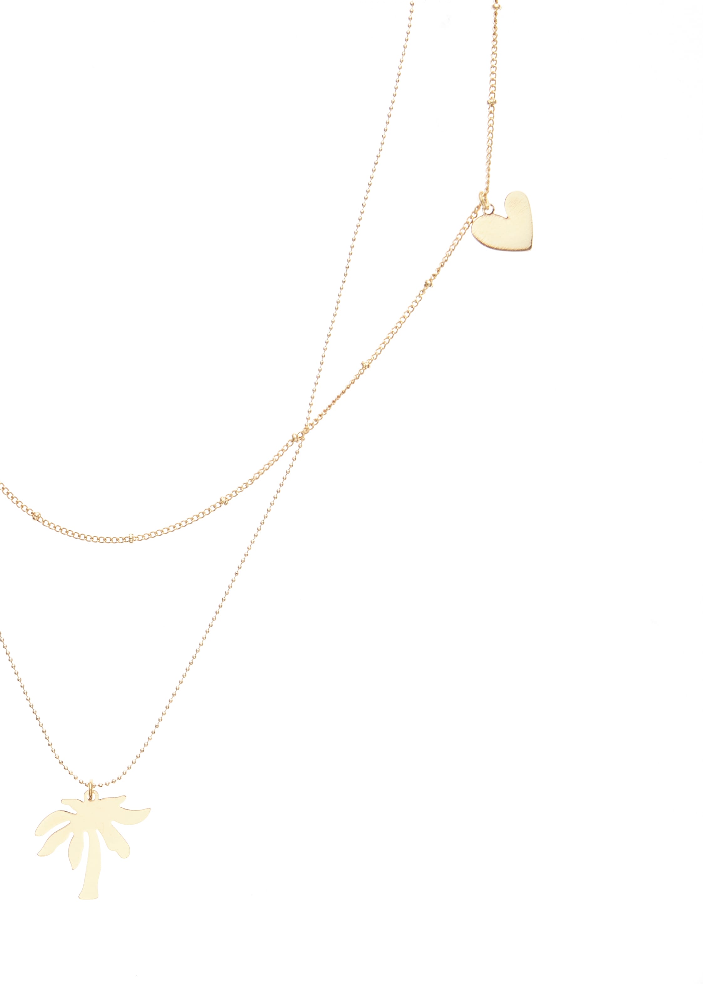 LASCANA Kette mit Anhänger, mit Palmen Anhängern, mehrreihiges Kettenset, Halskette, Halsschmuck
