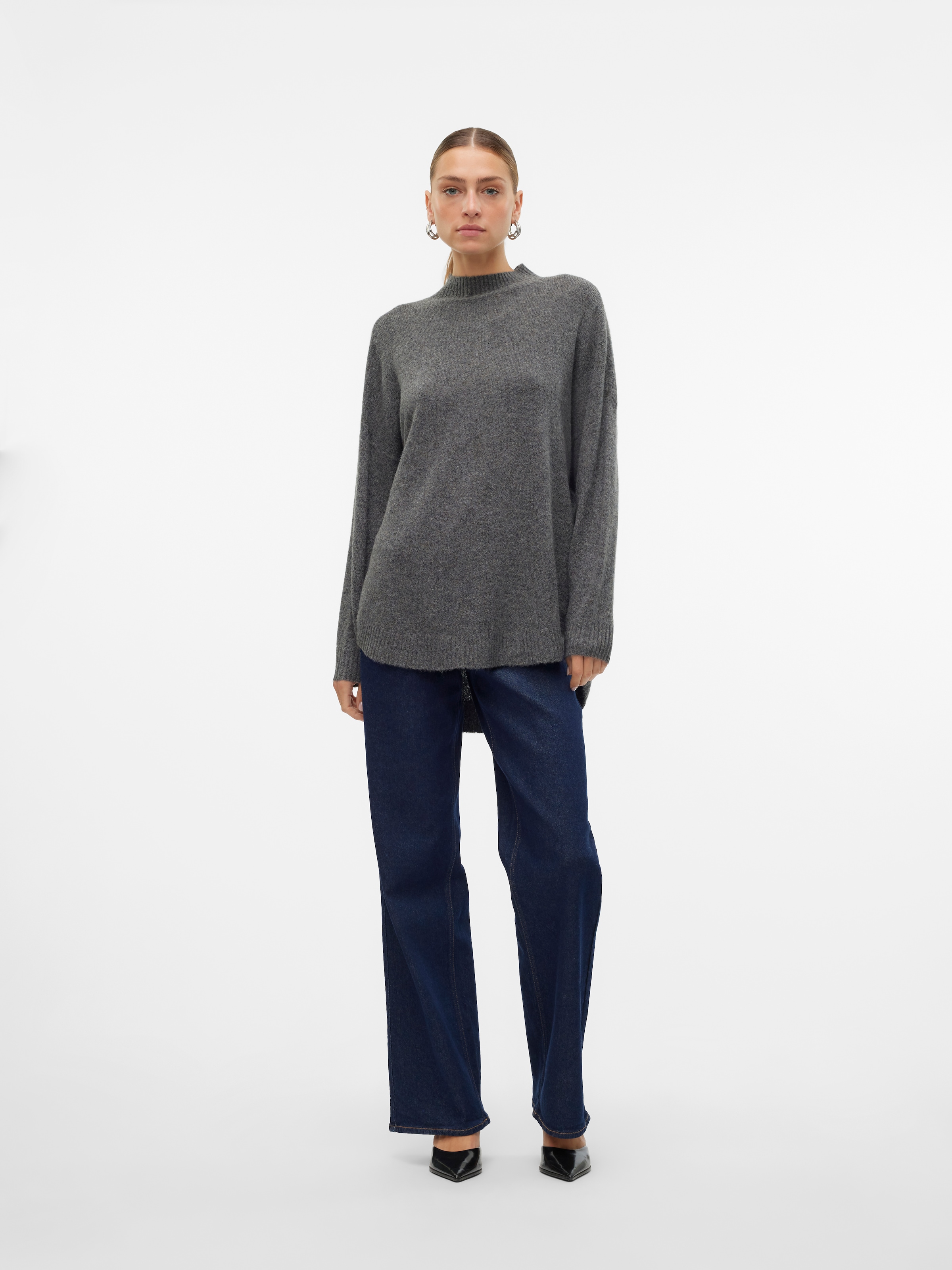 Vero Moda Strickpullover »VMPLAZA LS HIGHNECK LONG PULLOVER GA BOO«