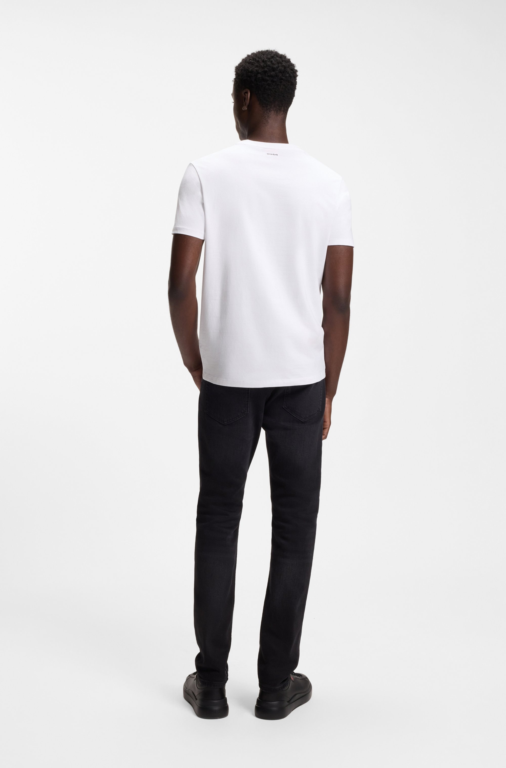 HUGO T-Shirt »HUGO-Round« Packung, 2er,  Rundhalsausschnitt, Slim-Fit, HUGO Logo-Druck
