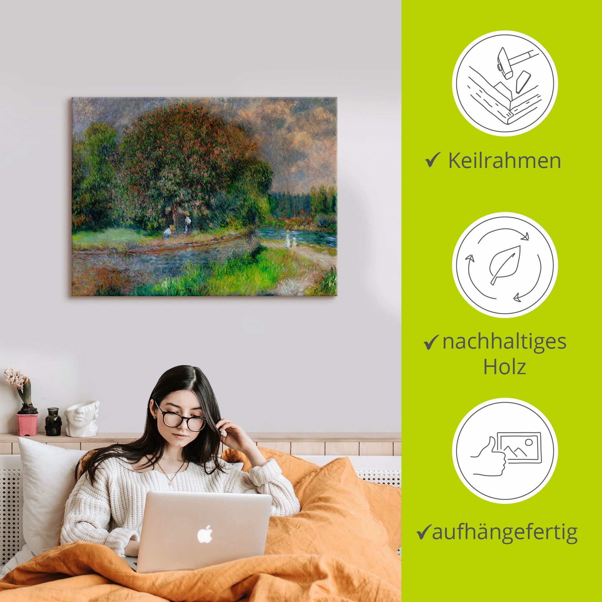 Artland Wandbild »Blühender Kastanienbaum«, Wiesen & Bäume, (1 St.), als Leinwandbild, Poster in verschied. Größen