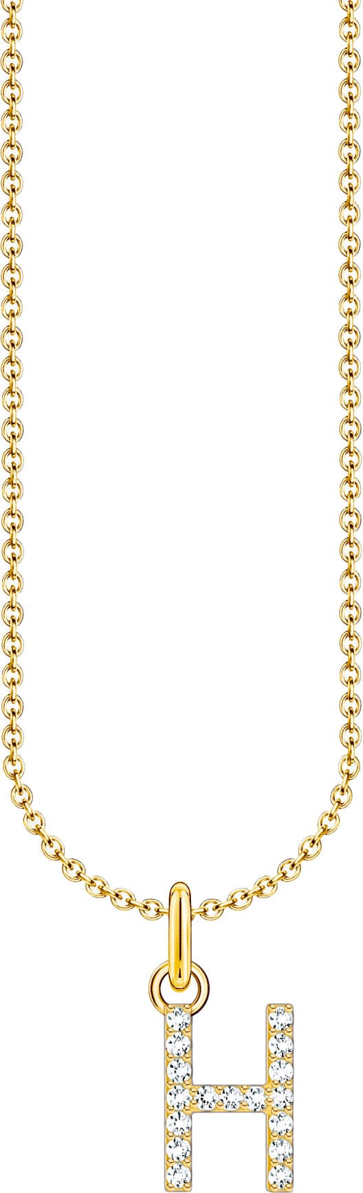 THOMAS SABO Kette mit Anhänger »Buchstabe, KE2240 - KE2265-051-14-L45V, KE2240 - KE2265-414-14-L45V«, mit Zirkonia (synth.)