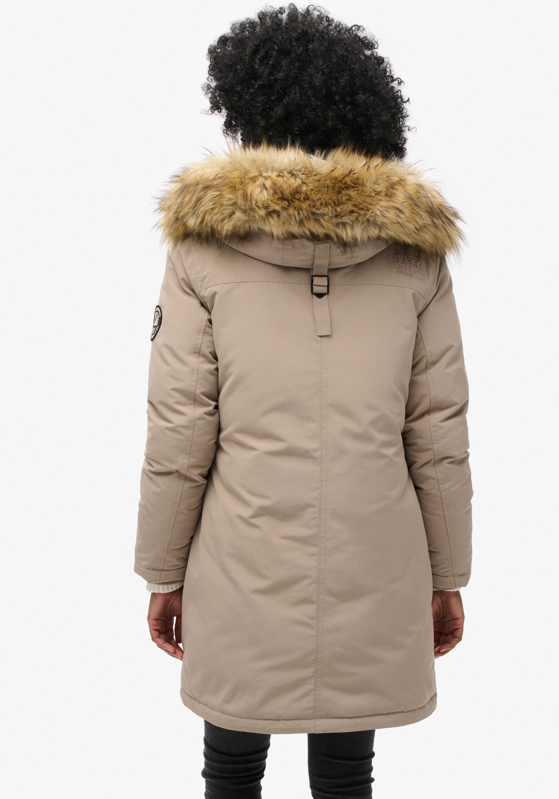 Superdry Steppjacke »EVEREST FAUX FUR PARKA JACKET«, mit Kapuze