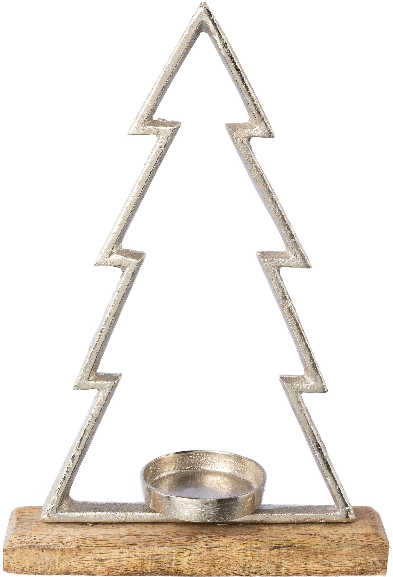 deco »Weihnachtsdeko«, OTTO hochwertiger bei Höhe Teelichthalter St.), in 34 ca. (1 auf kaufen Creativ cm Tannenbaum-Form, Mangoholzplatte,