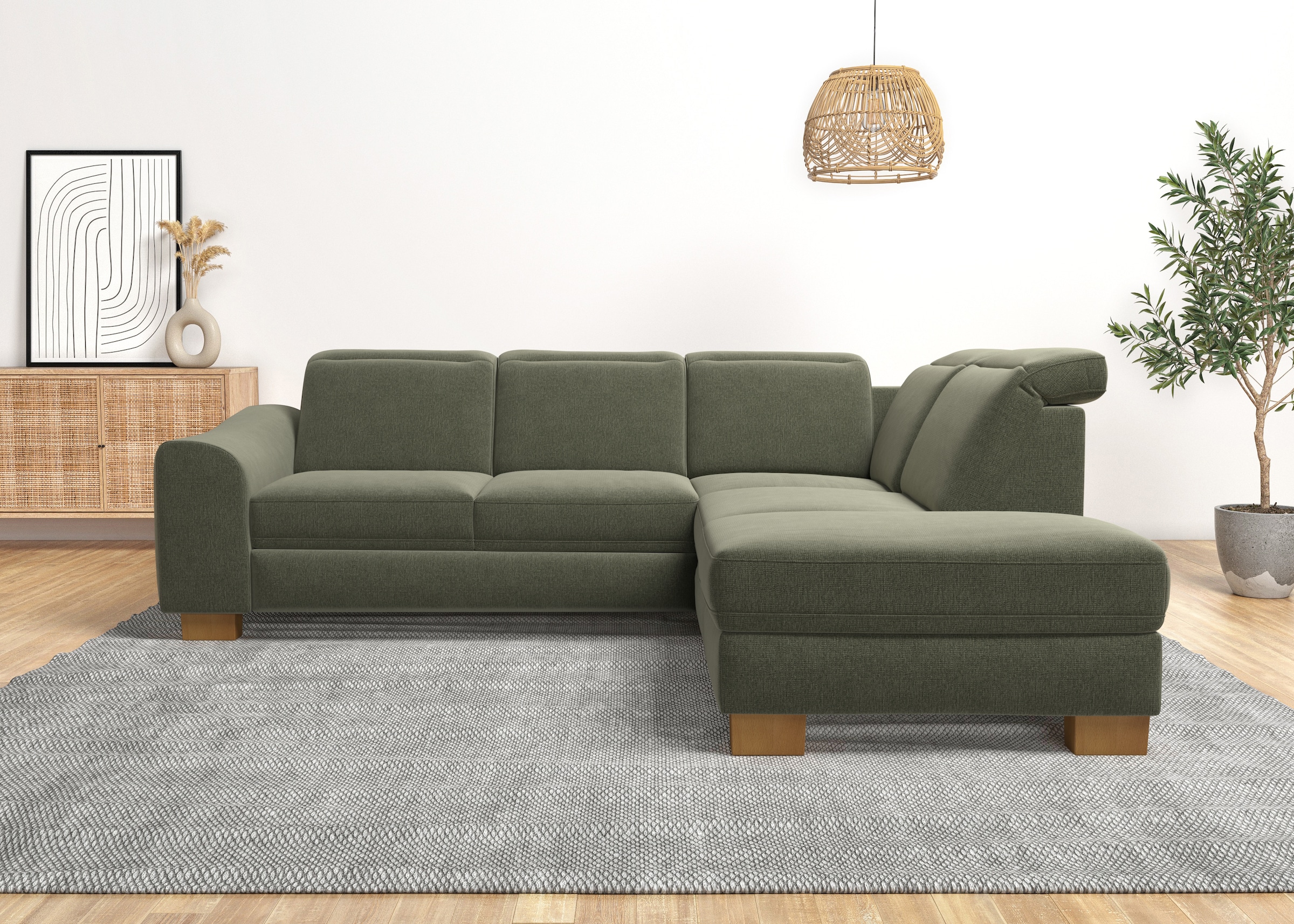 Home affaire Ecksofa »Dundee L-Form«, wahlweise mit Kopfteilverstellung und zusätzlich mit Bettfunktion
