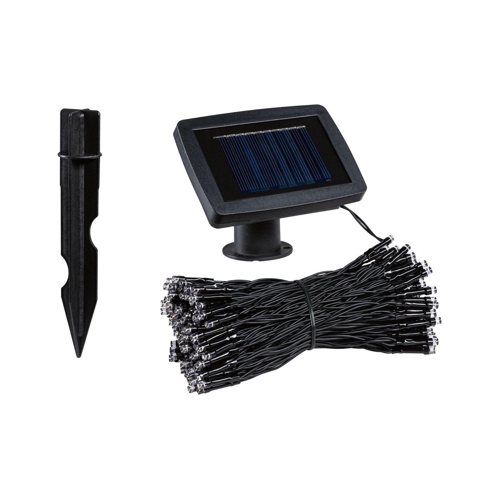 Paulmann LED Gartenstrahler »Solar Lichterkette Aurinka IP44 3000K 0lm/m Schwarz«, 200 flammig