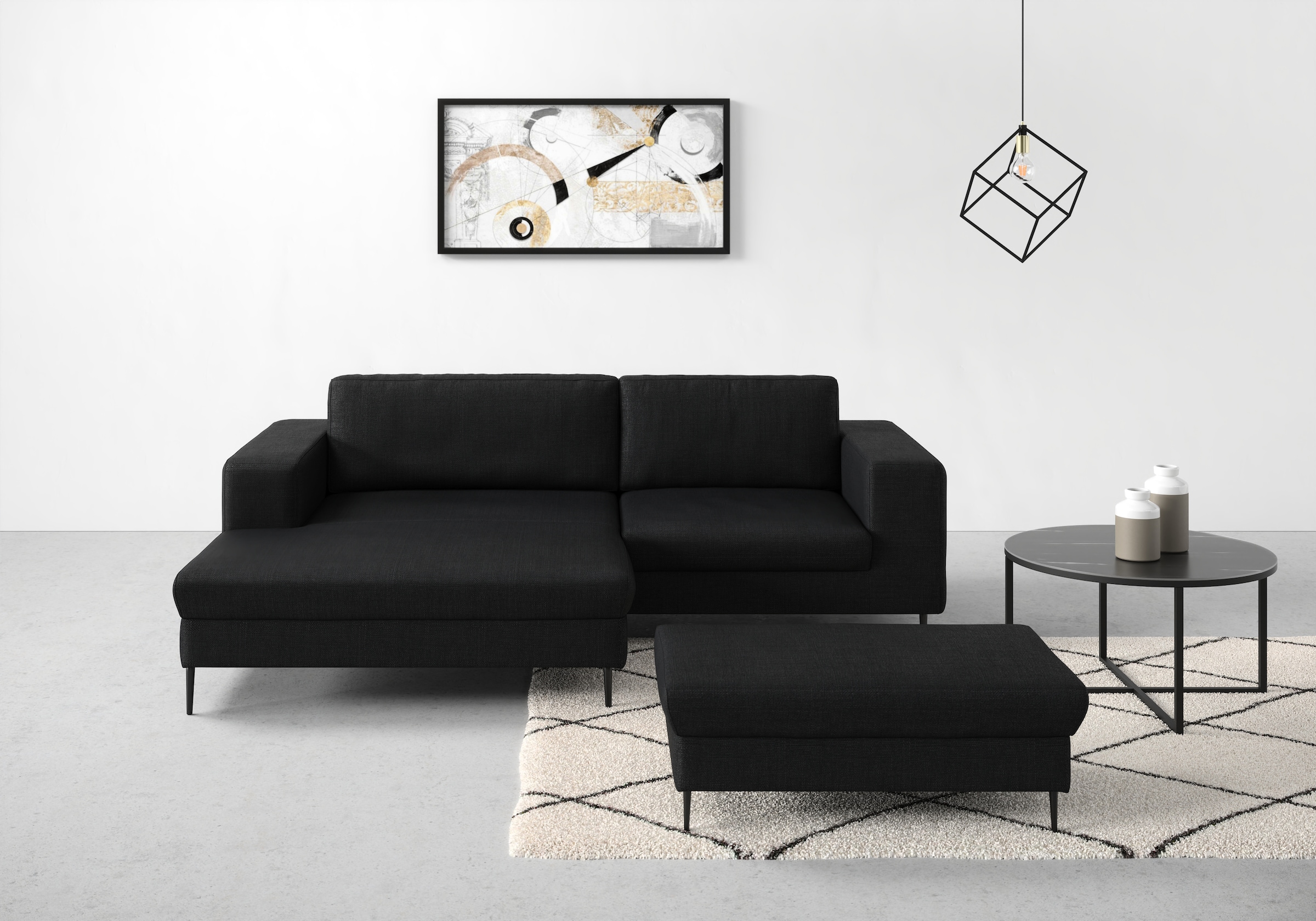 DOMO collection Ecksofa »Modica kompakt und elegant, Breite 244, L-Form«, moderne Optik mit extrabreiter Recamiere, auch in Cord