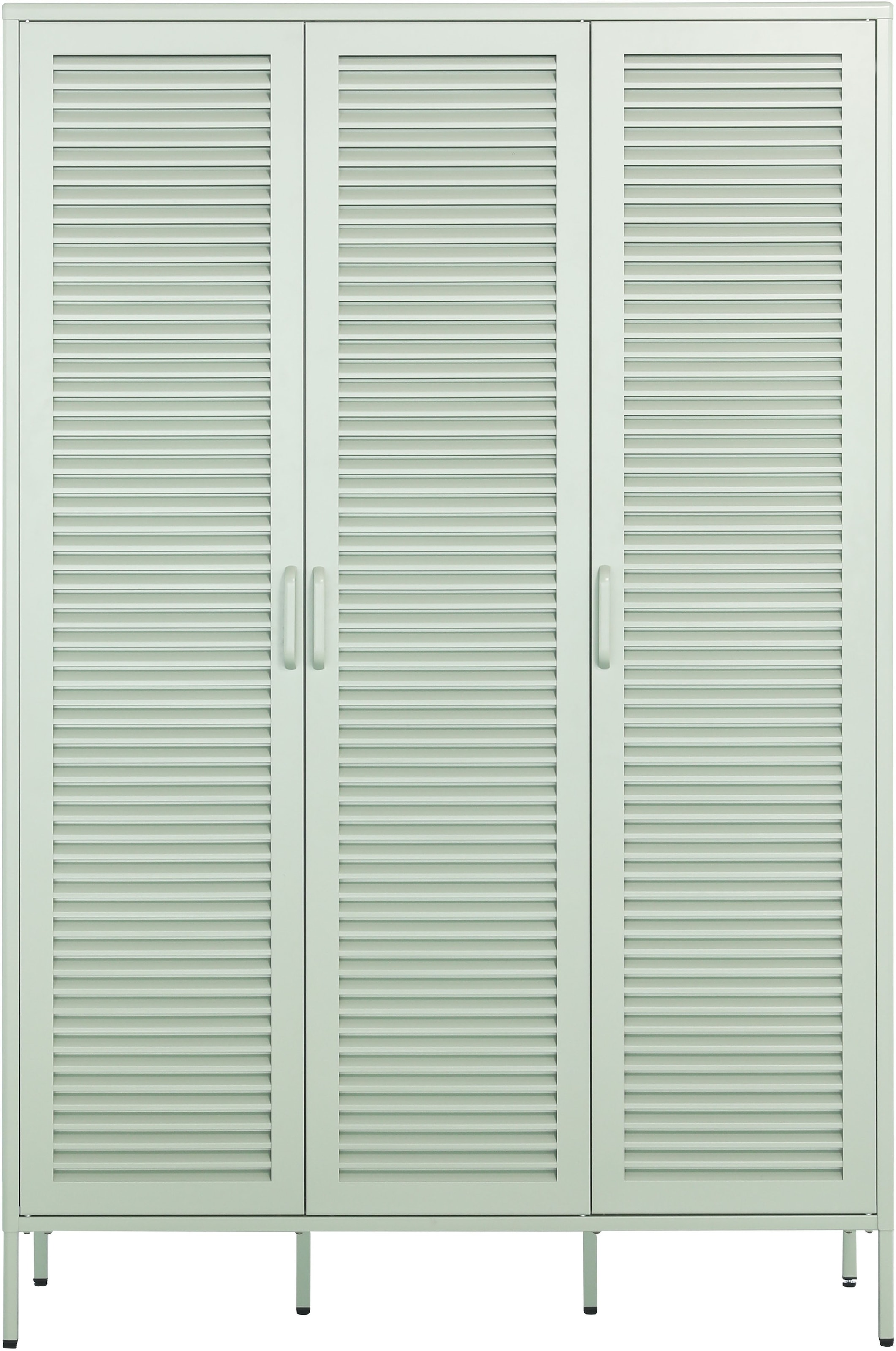 OTTO home Kleiderschrank »GERRON Kleiderschrank Metallschrank Spind« Schlafzimmerschrank mit 3 Türen , grün salbei, Breite 120cm