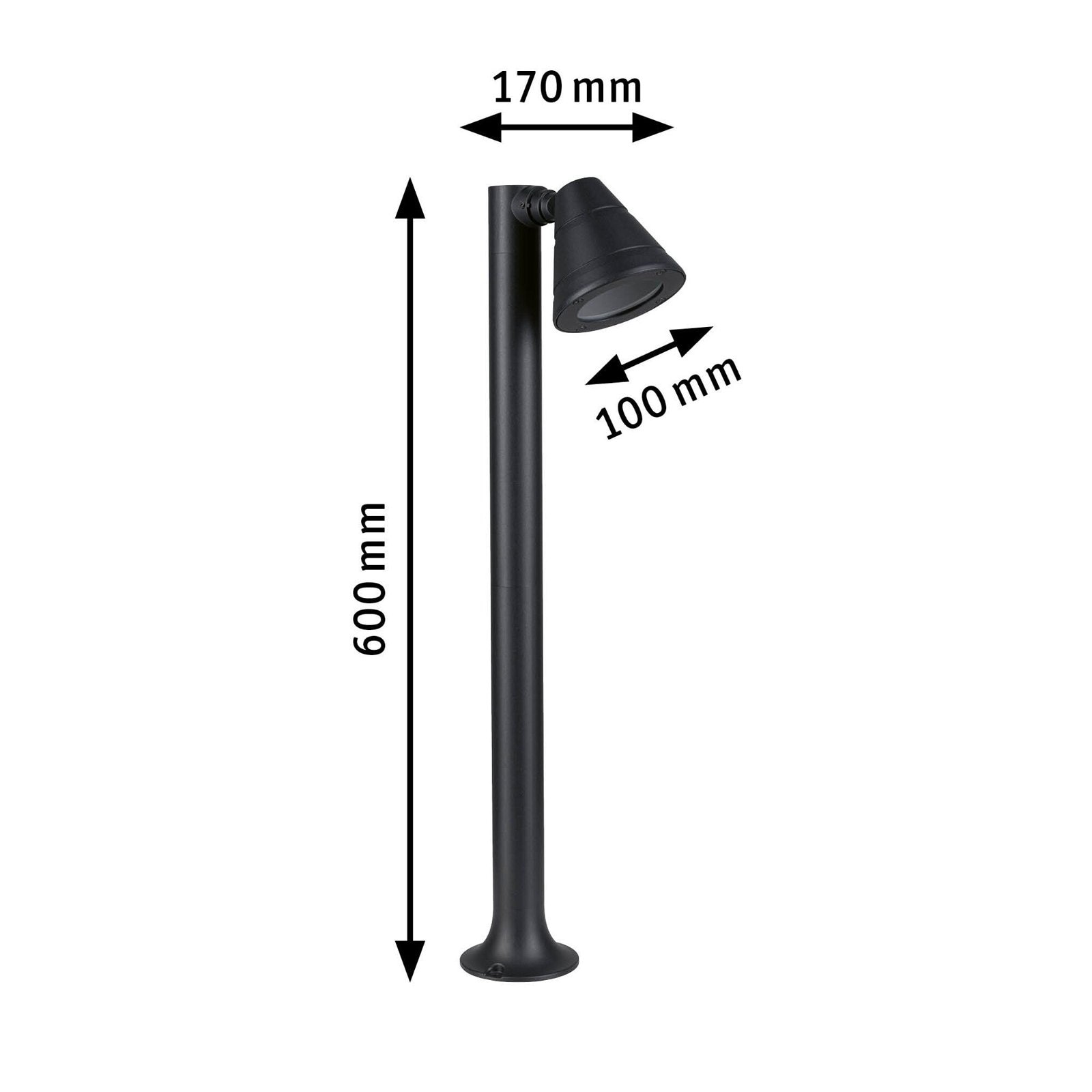 Paulmann Pollerleuchte »Trian IP44 rund 600mm max. 35W 230V Anthrazit GU10 Aluminium«, 1 flammig, Leuchtmittel GU10 | ohne Leuchtmittel