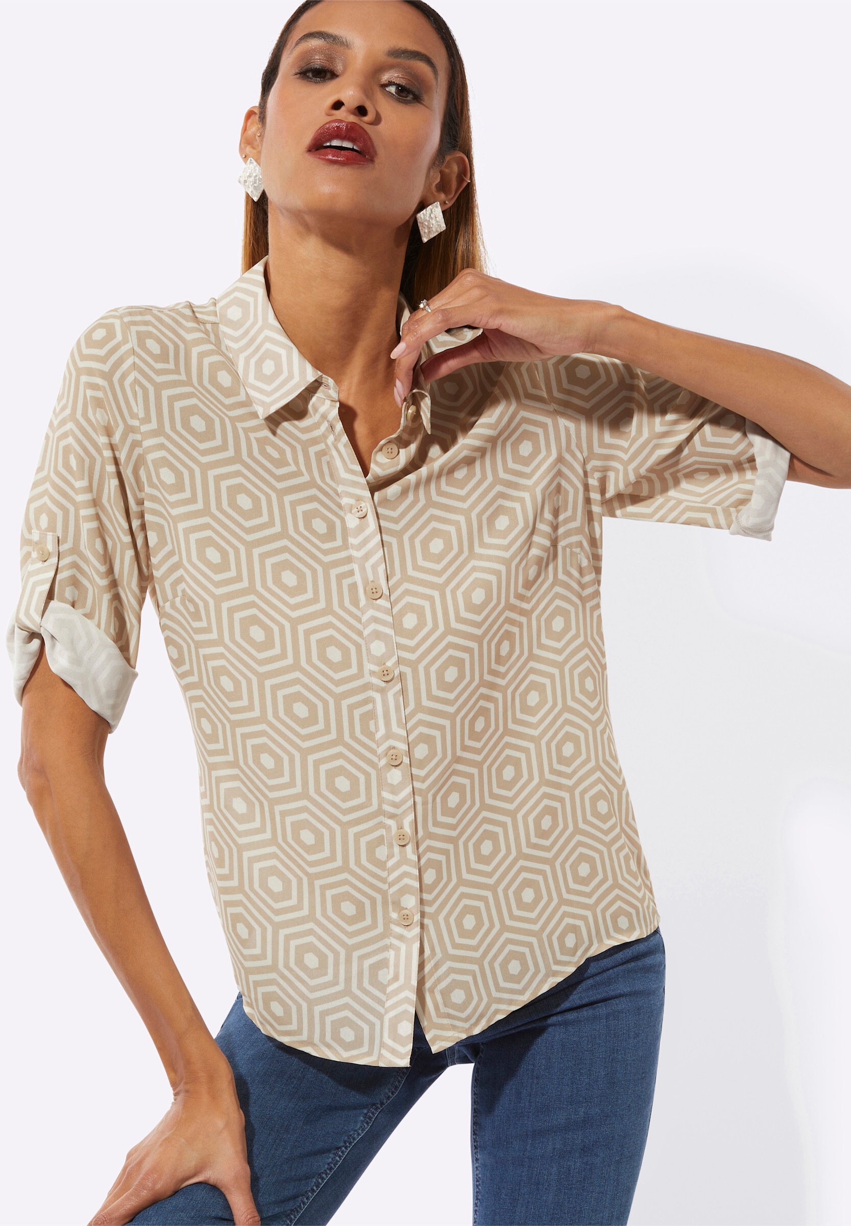 creation L Klassische Bluse »Bluse Hemdbluse in pflegeleichter Qualität«