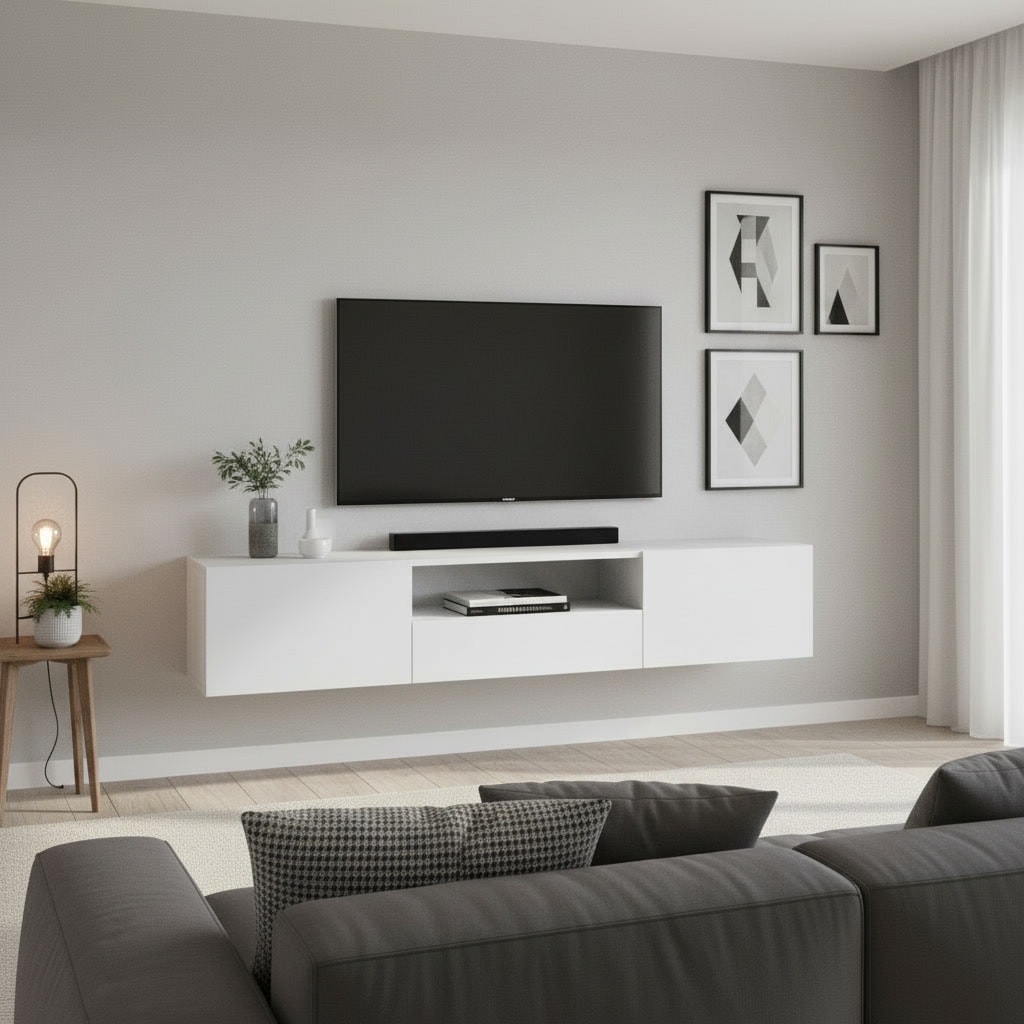 borchardt Möbel Lowboard »Sophia« Breite 200 cm mit 2 Klappen und 1 Schubkasten, stehend und hängend