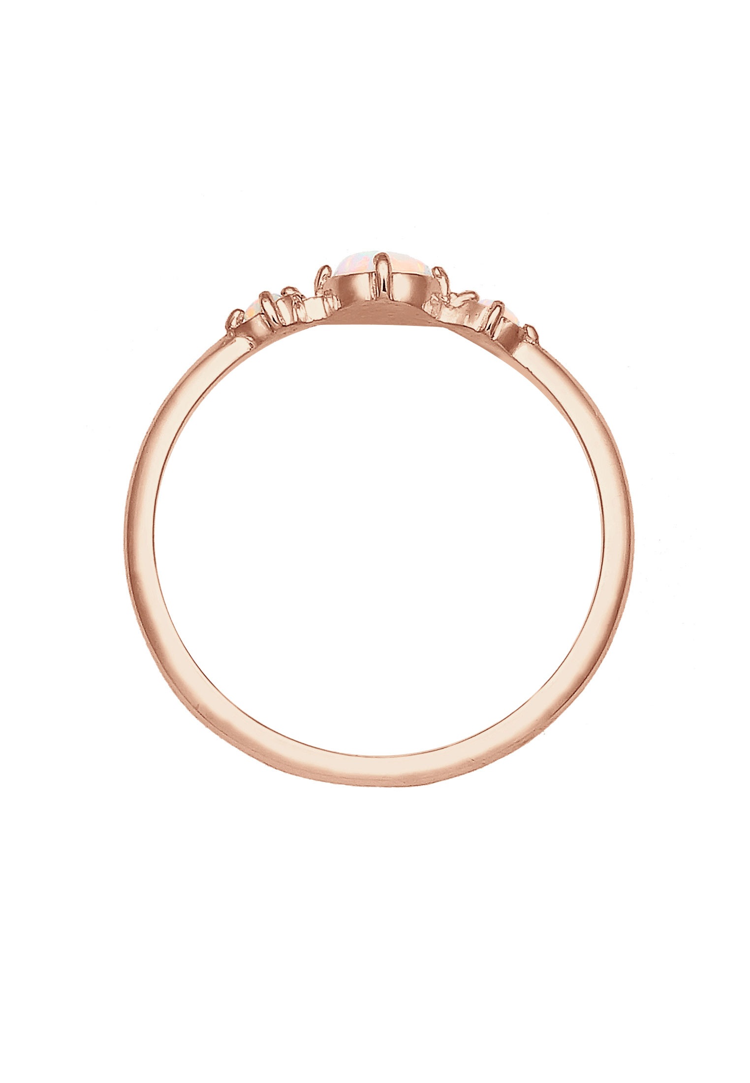 Elli Silberring »Ring Opal Rund Trio Vintage 925er Silber«