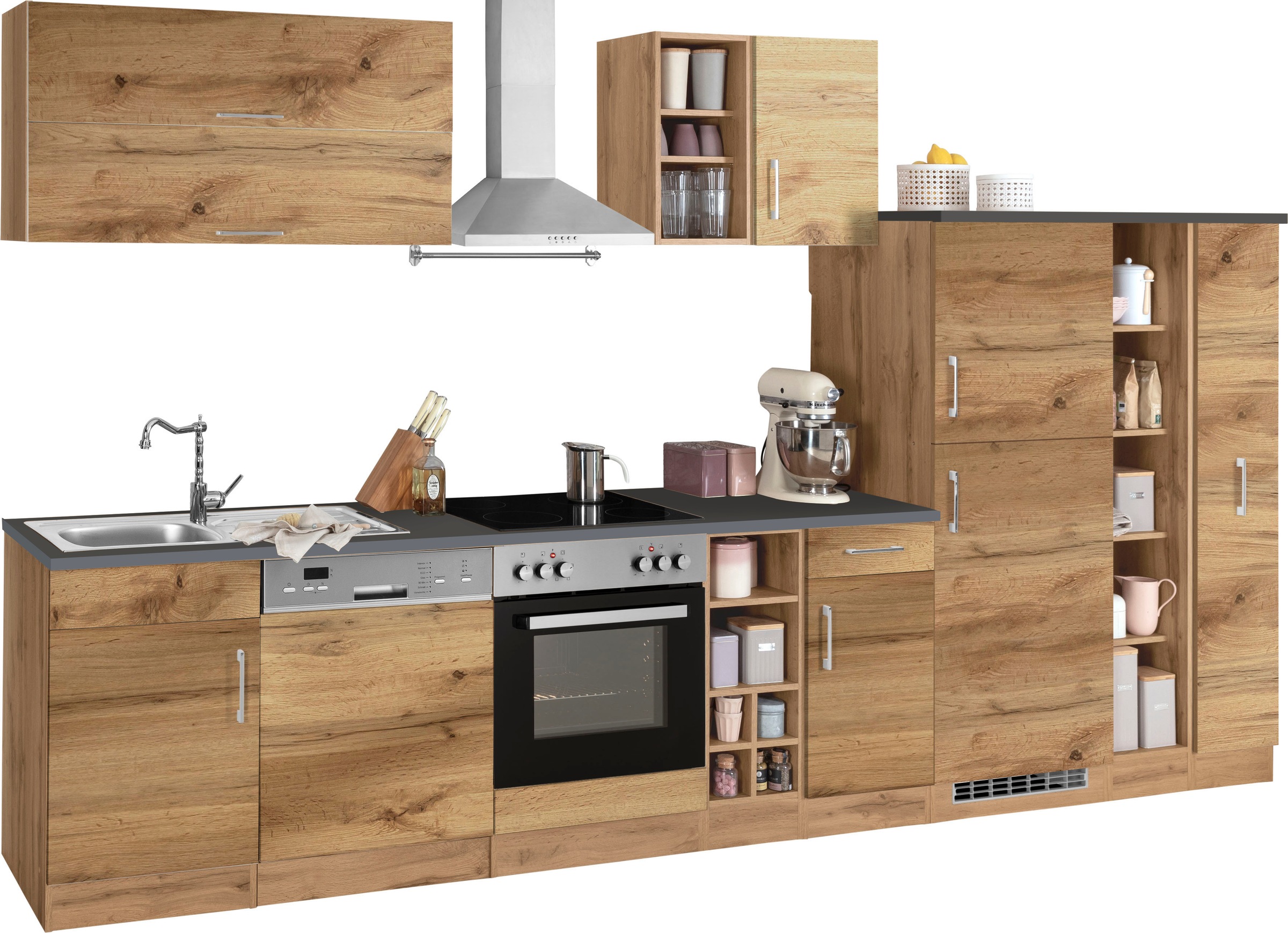 KOCHSTATION Küchenzeile »KS-Colmar« mit E-Geräten, Breite 360 cm