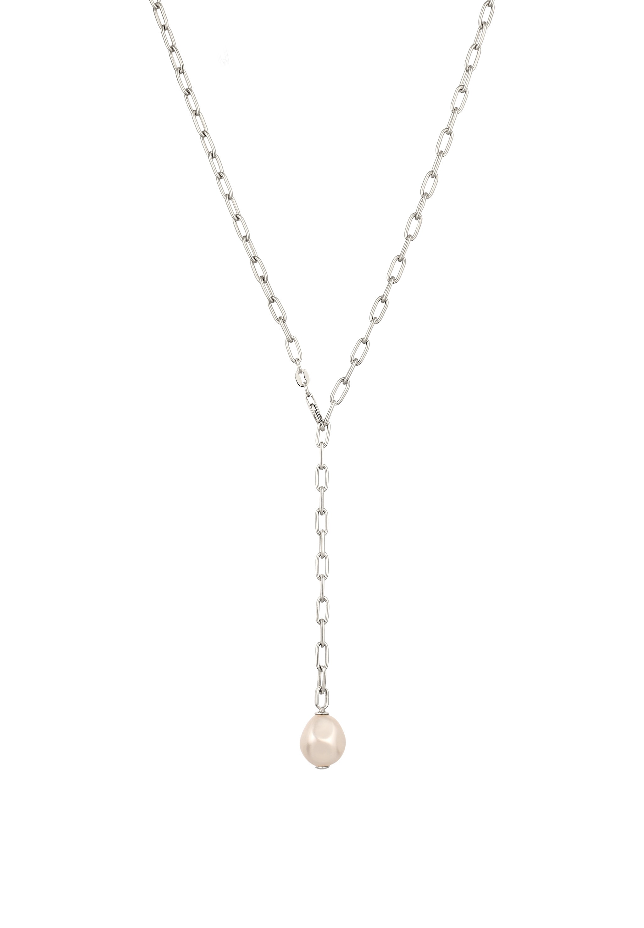 Elli Y-Kette »Halskette Y-Kette mit Perle von Swarovski® Weiß 925 Sterling Silber«