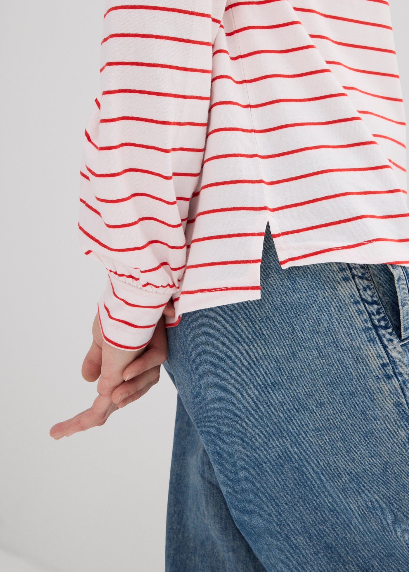 bonprix Langarmshirt lockere Passform mit überschnittenen Schultern, mit Ballon-Ärmeln