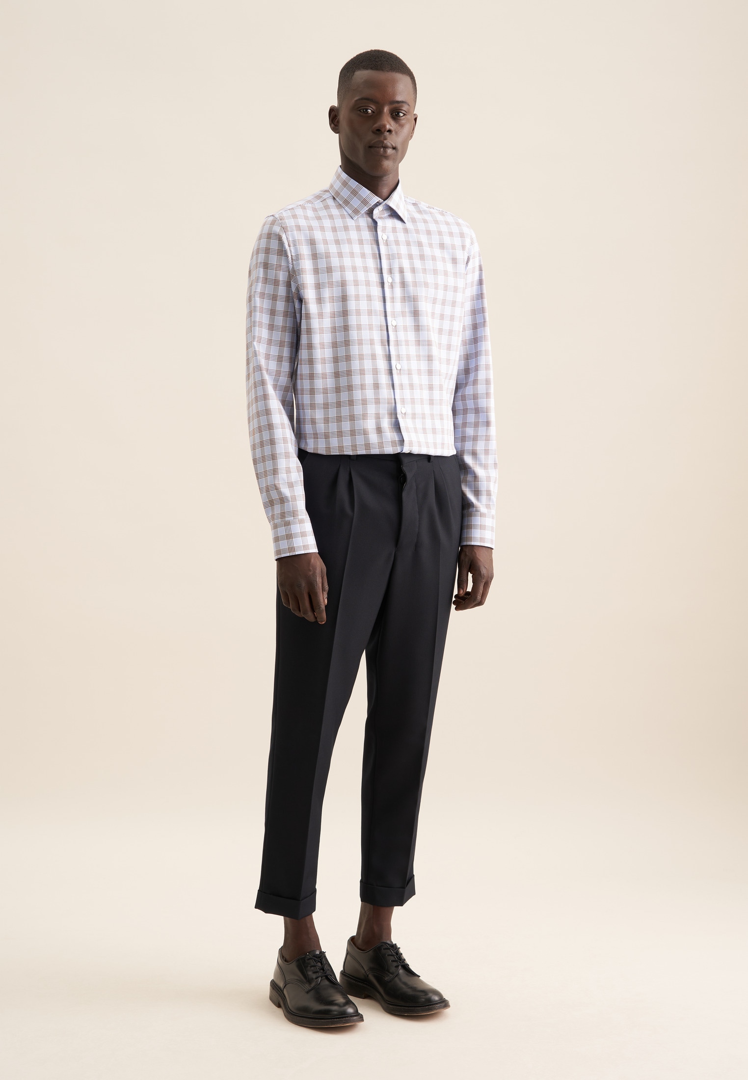 seidensticker Businesshemd »Slim« Slim 1/1 Kentkragen Karo