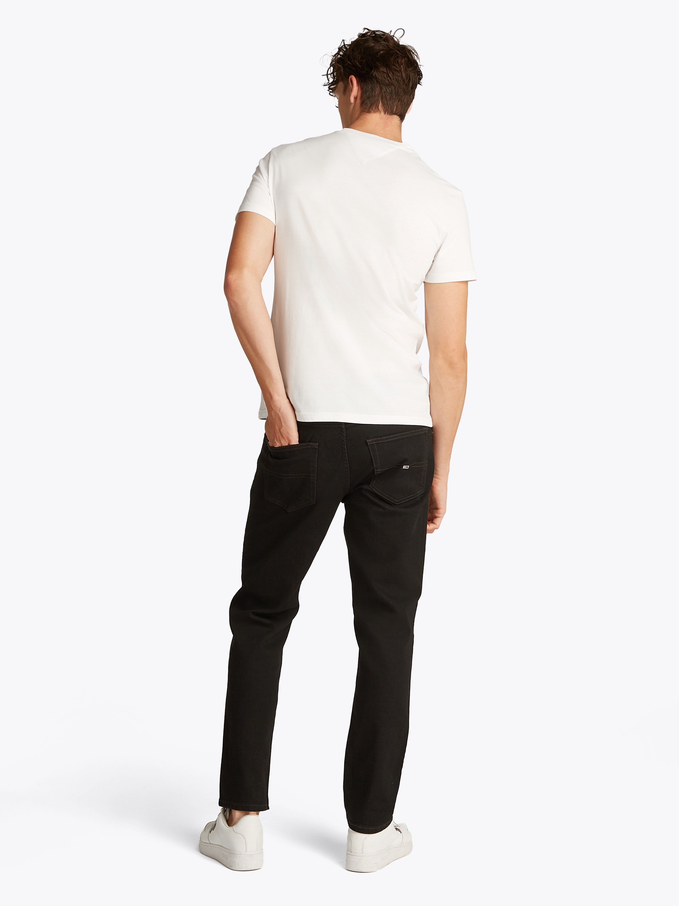 Tommy Jeans Plus Rundhalsshirt »TJM SLIM LINEAR CHEST SS TEE EXT«, in Großen Größen, Logodruck