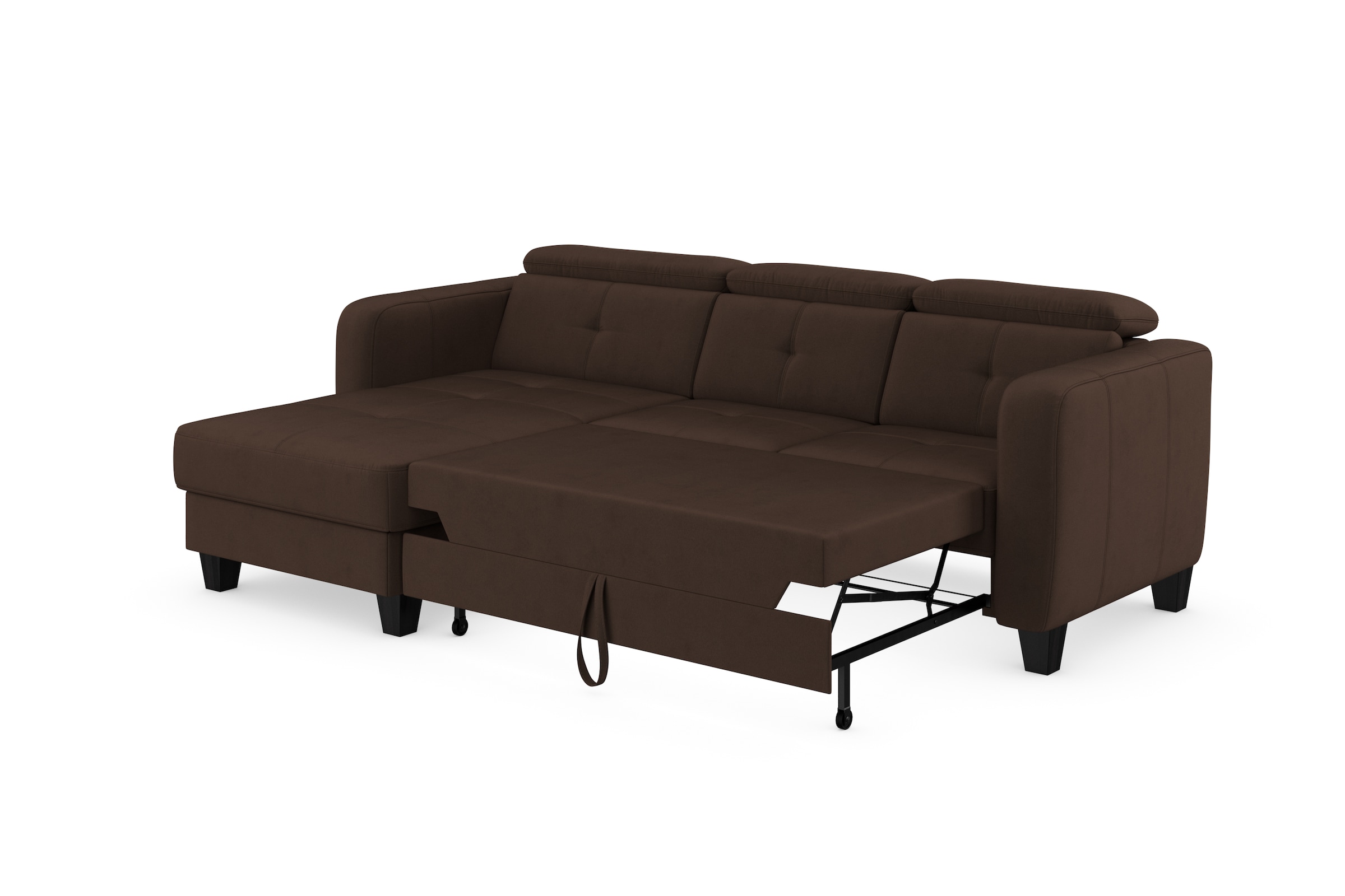 sit&more Ecksofa »Belluci L-Form«, inklusive Federkern, wahlweise mit Bettfunktion und Bettkasten