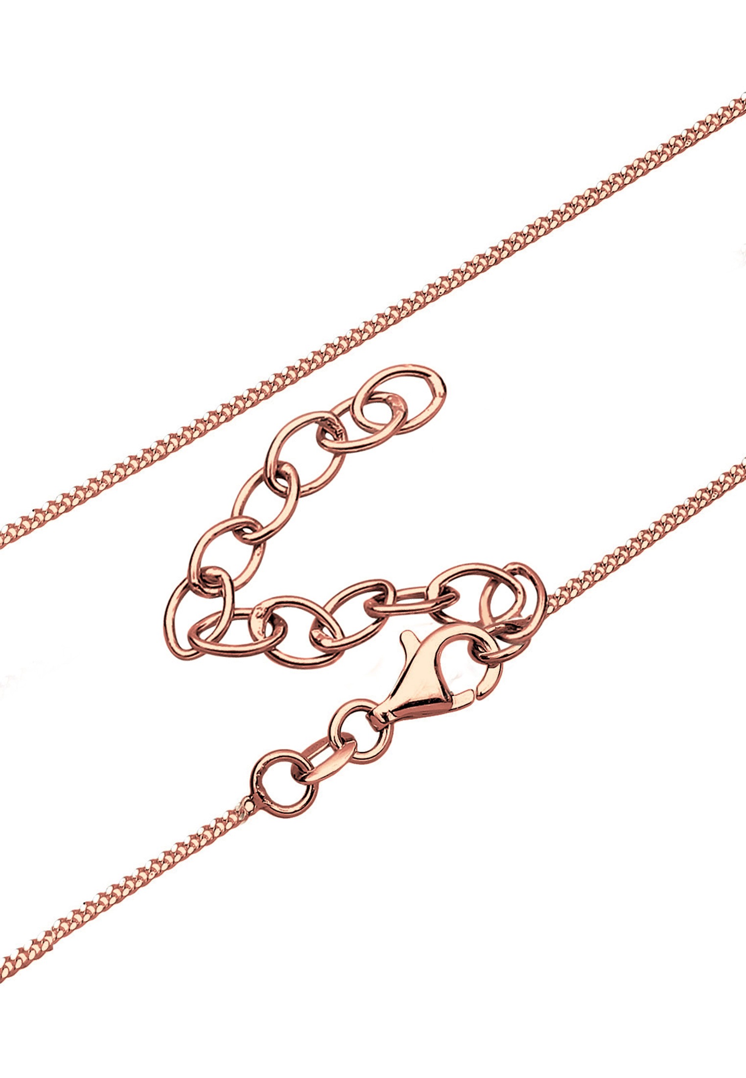 Elli Lange Kette »Halskette Feder Quarz Rose 925 Sterling Silber Rosegold«