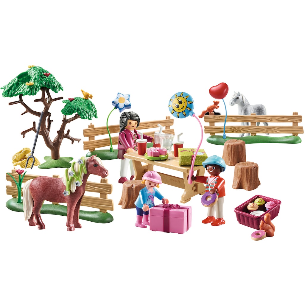 Playmobil® Konstruktions-Spielset »Kindergeburtstag auf dem Ponyhof (70997), Country«, (81 St.)