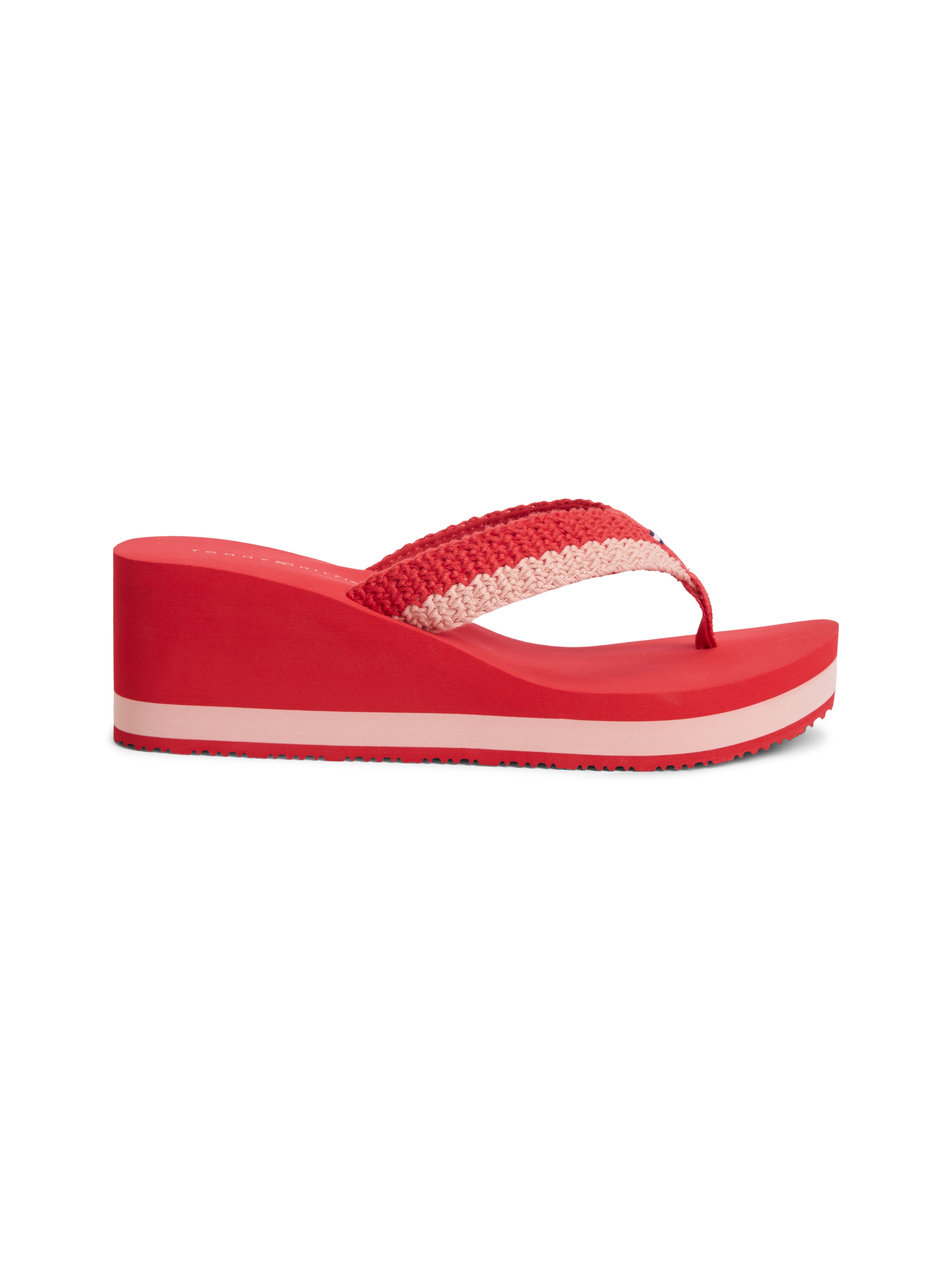 Tommy Hilfiger Dianette »TH WEDGE CROCHET SUMMER SANDAL«  Sommerschuh, Zehentrenner in sommerlicher Häkeloptik