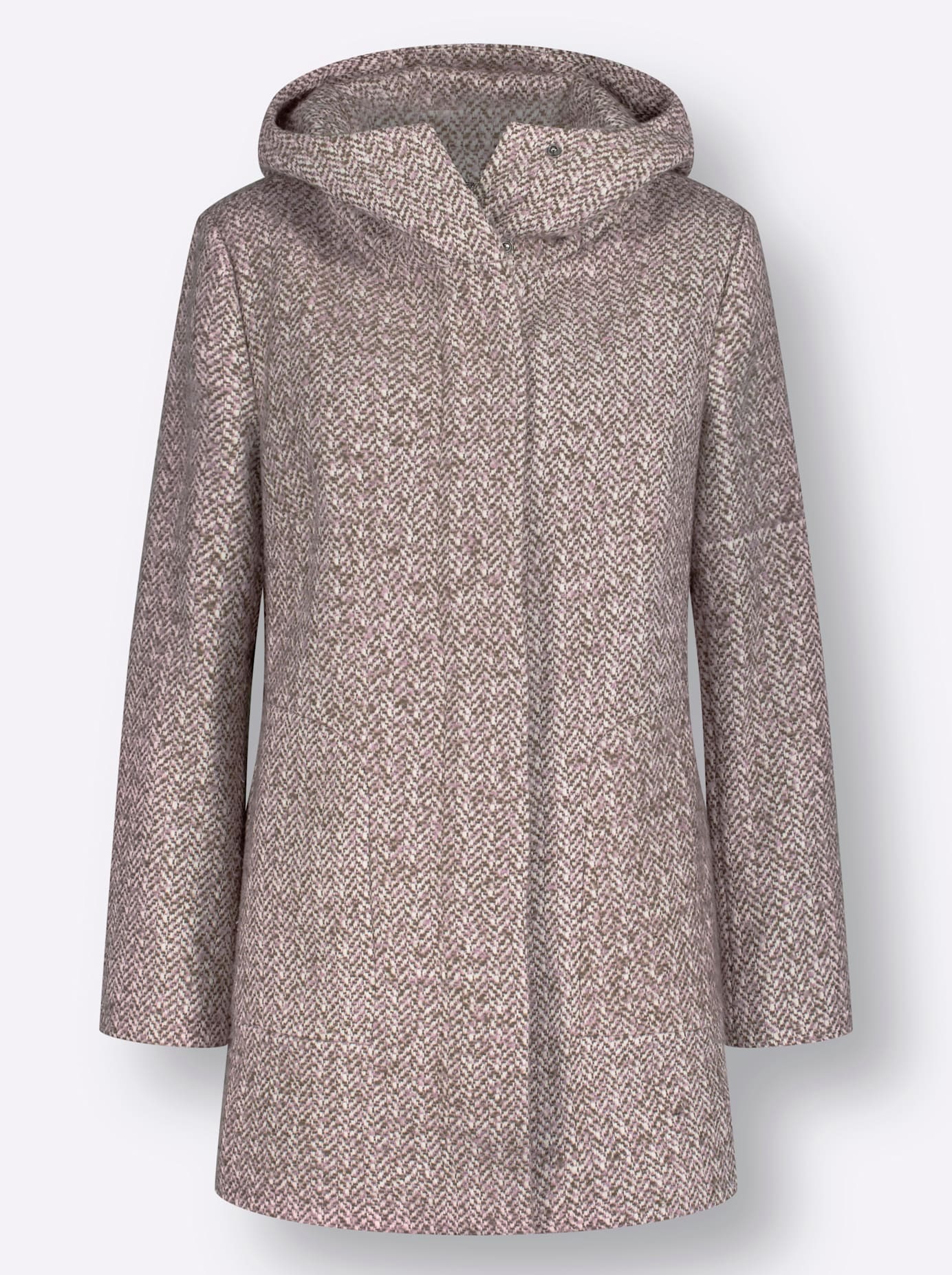 Inspirationen Bouclèjacke, mit Kapuze