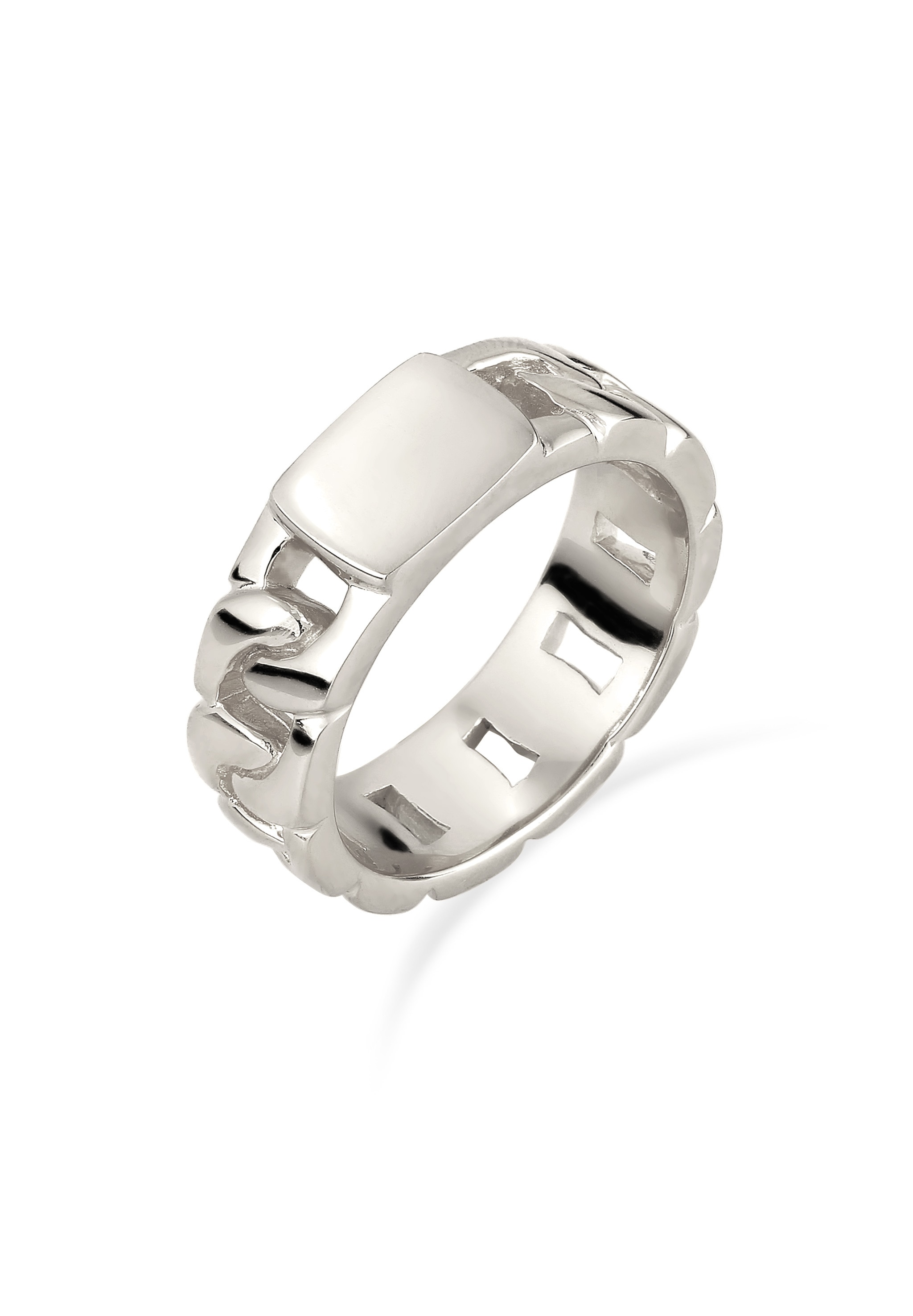 Kuzzoi Silberring »Ring Siegelring Chunky Chain Look 925 Sterling Silber«