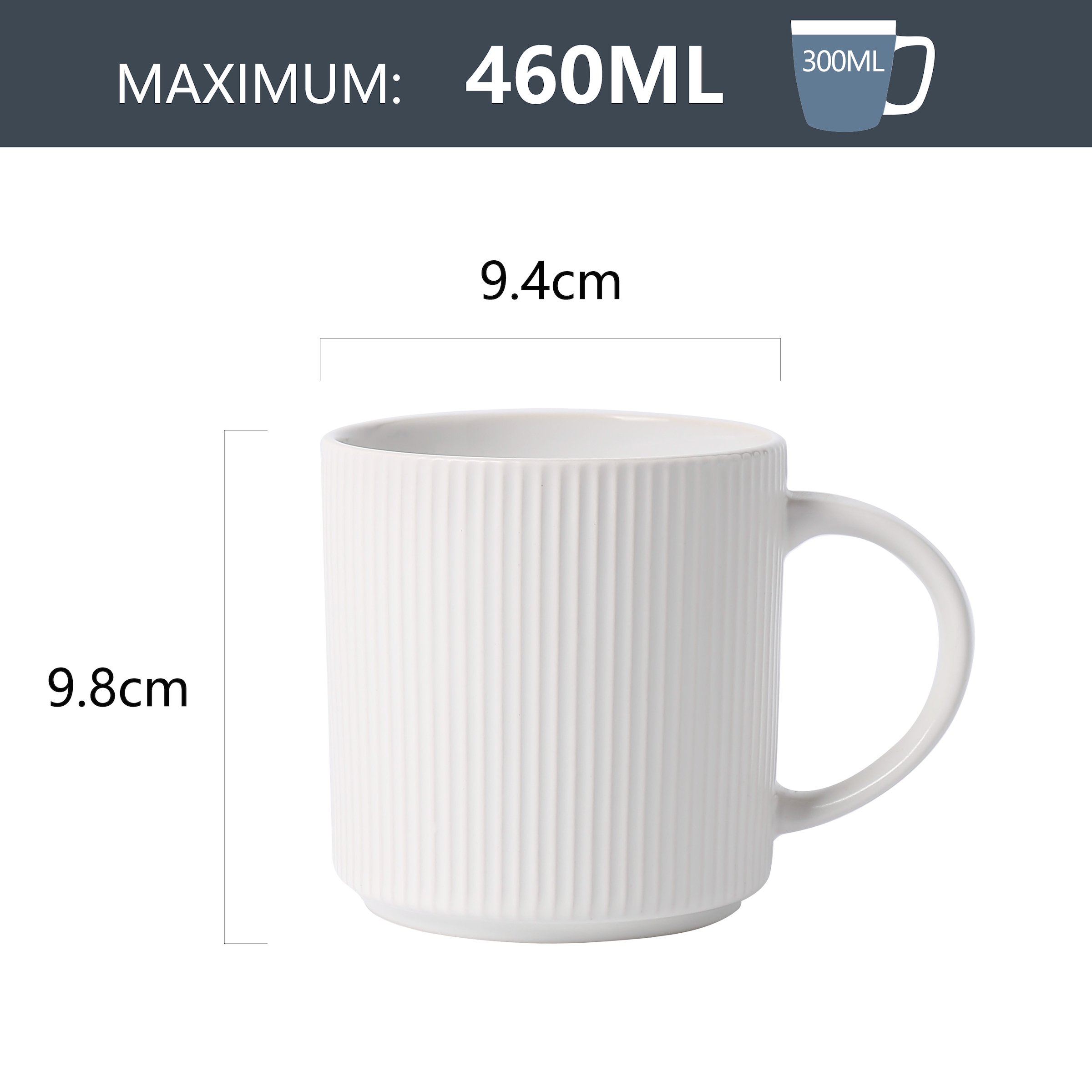 my home Becher »Kaffeebecher Loik, 6er Set«, (Set, 6 tlg.), spülmaschinenfest und mikrowellengeeignet, 460 ml