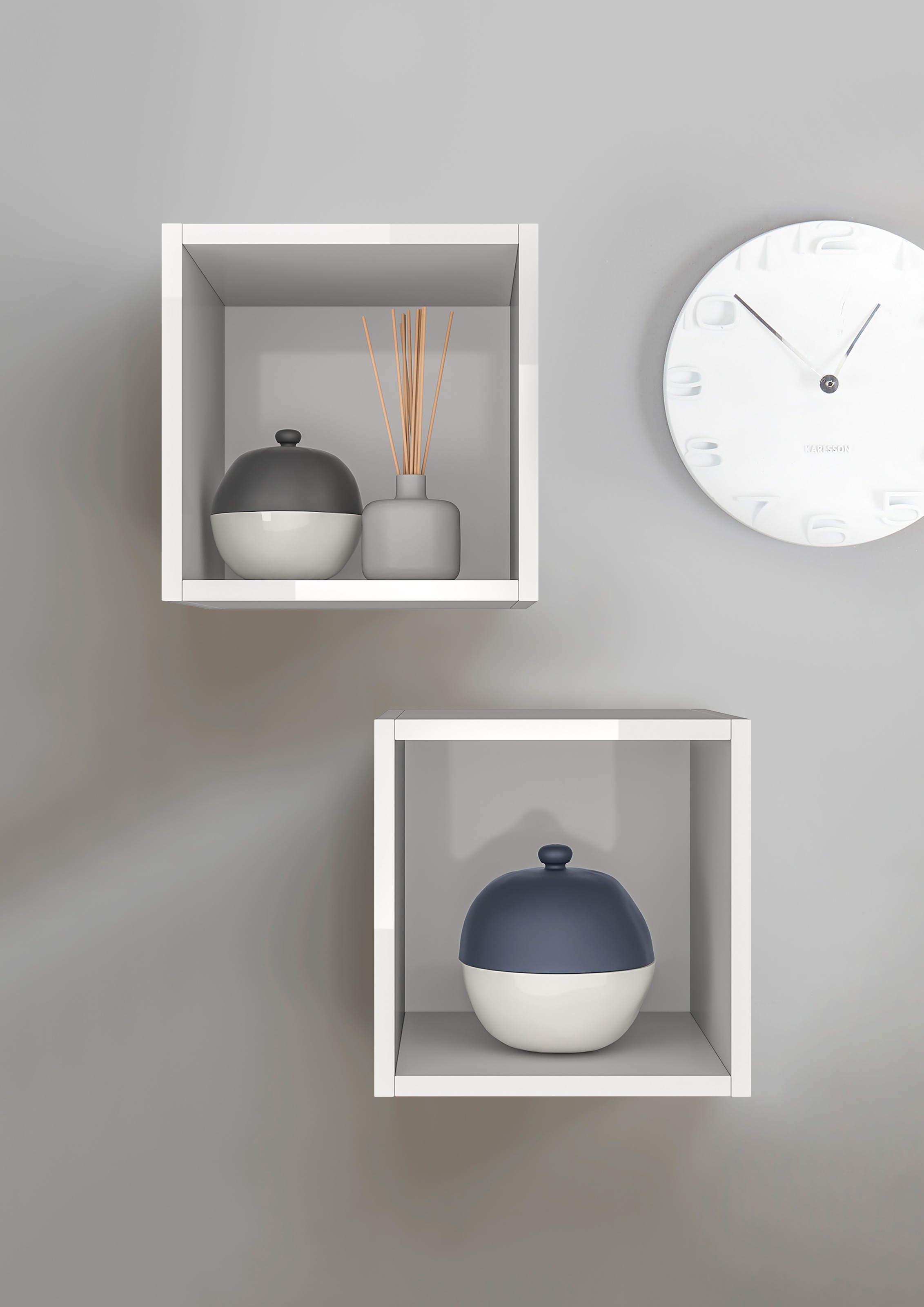 Home affaire Wandregal »Infinity« Set, 2 kleine Würfelregale, 2 Stk. tlg. Würfelregal 2er-Set, Breite 28 cm, Höhe 29 cm