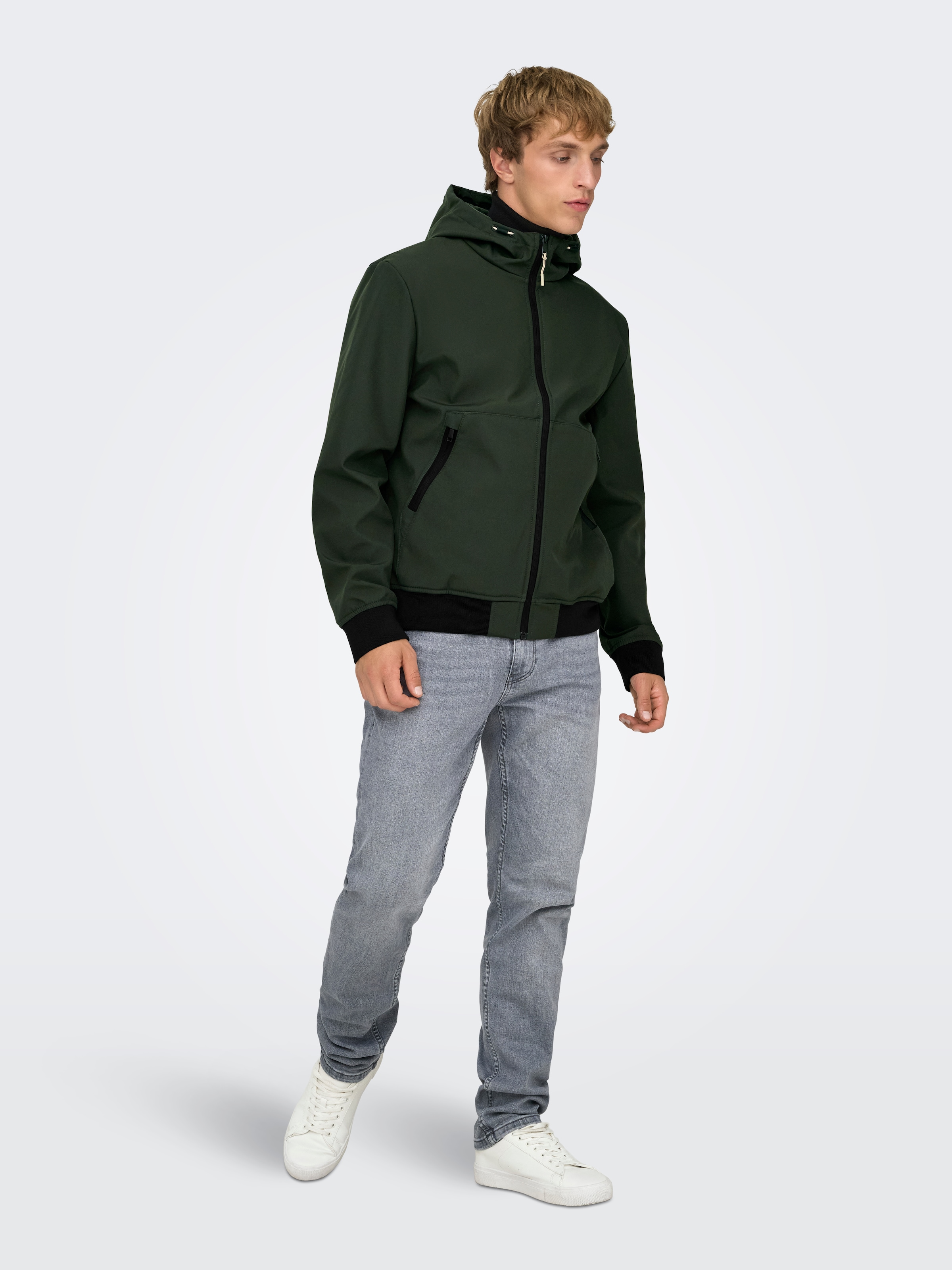 ONLY & SONS Softshelljacke »ONSBOWIE SOFTSHELL BOMBER NOOS« mit Kapuze