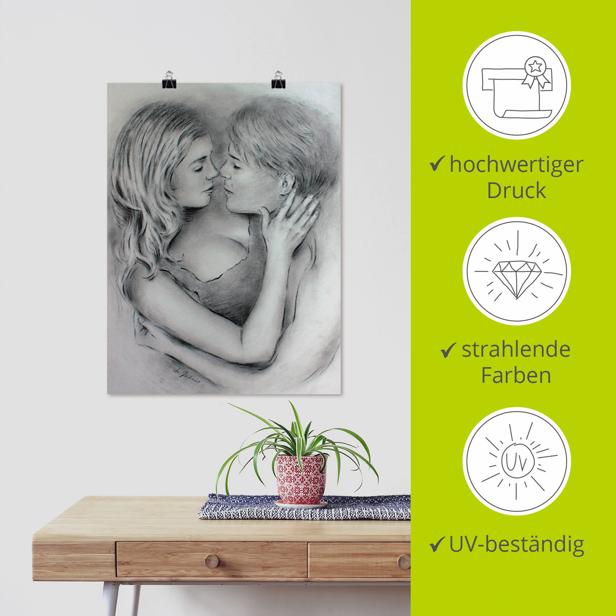 Artland Wandbild »Liebesgeflüster«, Paar, (1 St.), als Leinwandbild, Poster in verschied. Größen