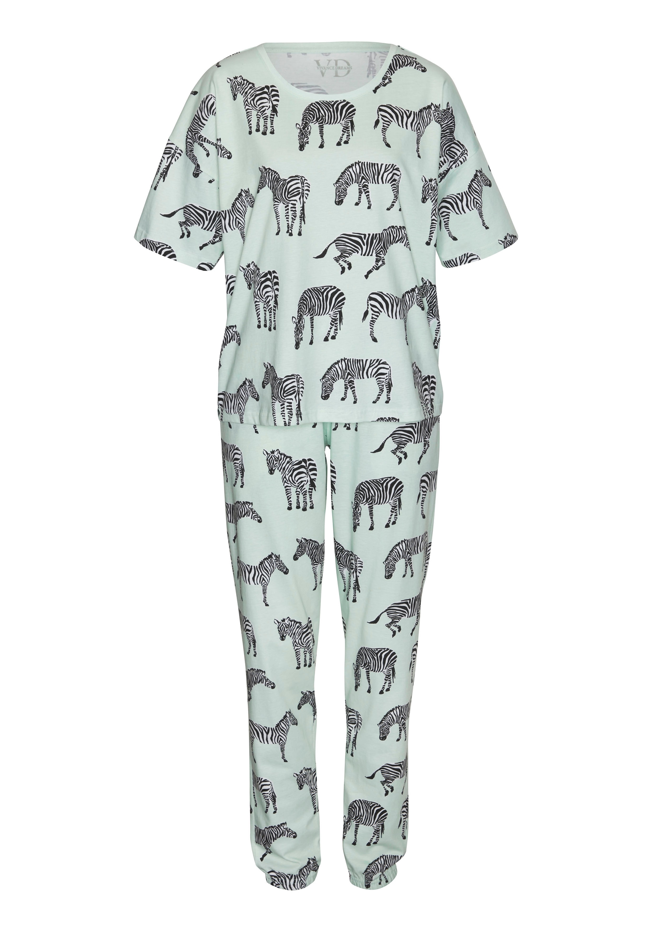 Vivance Dreams Pyjama, (2 tlg.), mt Animal Alloverprint