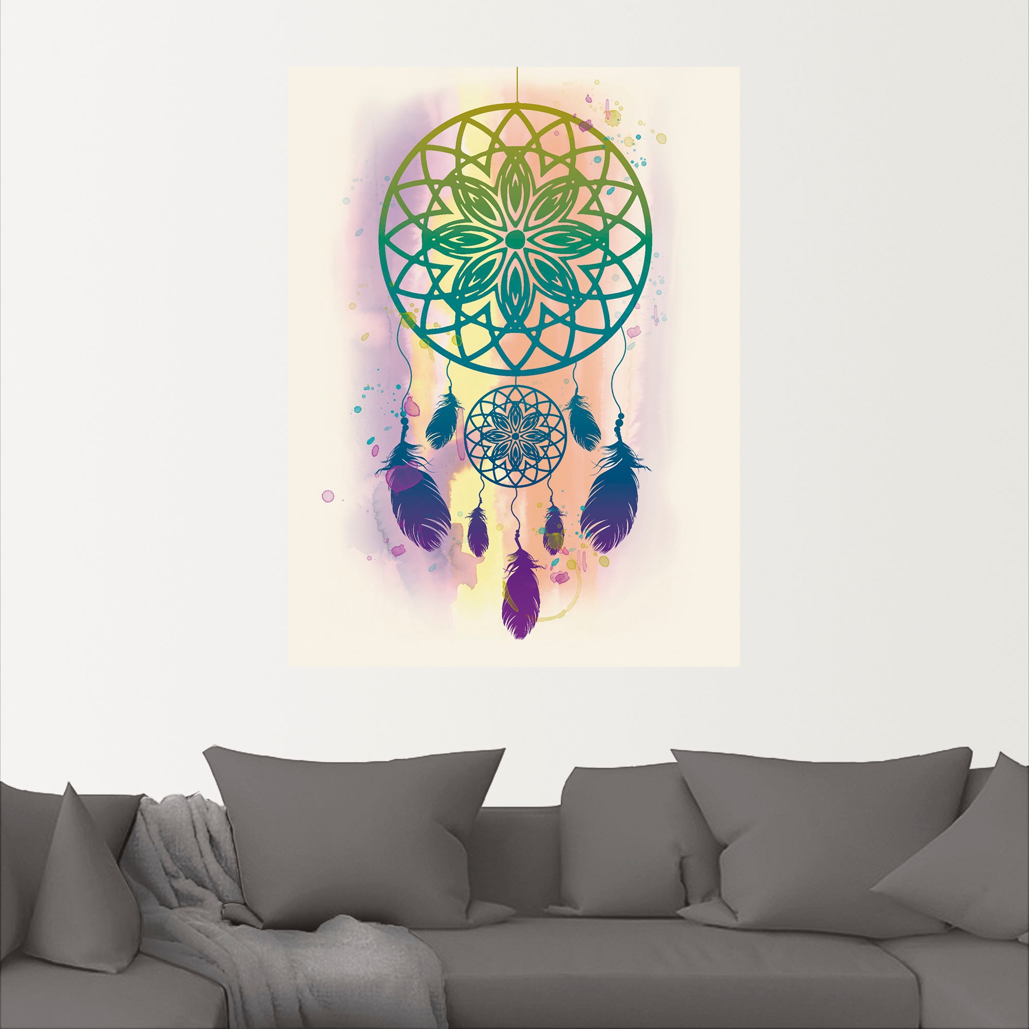Artland Wandbild »Traumfänger Wasserfarbe«, Muster, (1 St.), als Leinwandbild, Poster, Wandaufkleber in verschied. Größen