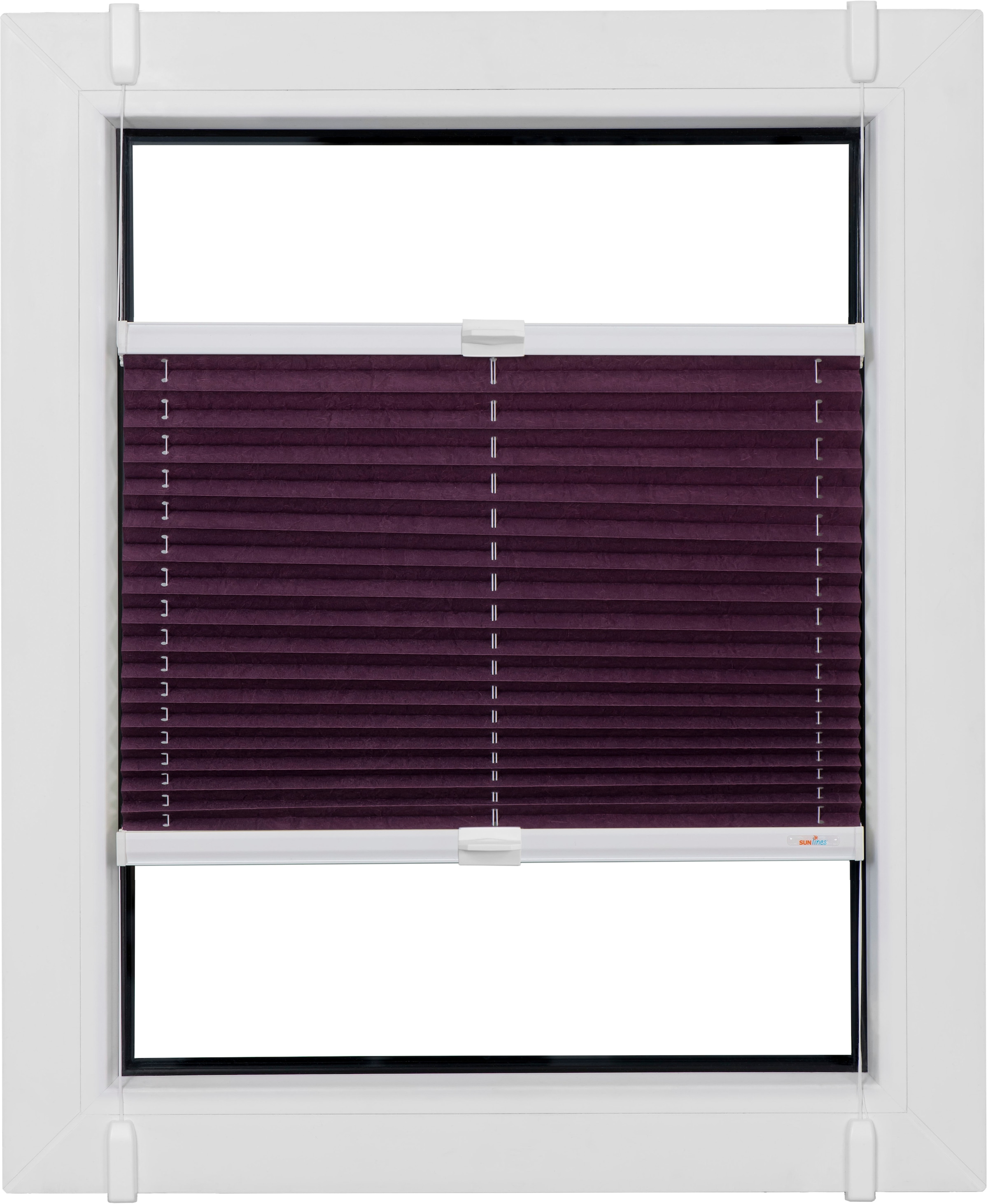 sunlines Plissee »One Size Style Crush« blickdicht ohne Bohren verspannt Zubehörfarbe weiß, zum Klemmen