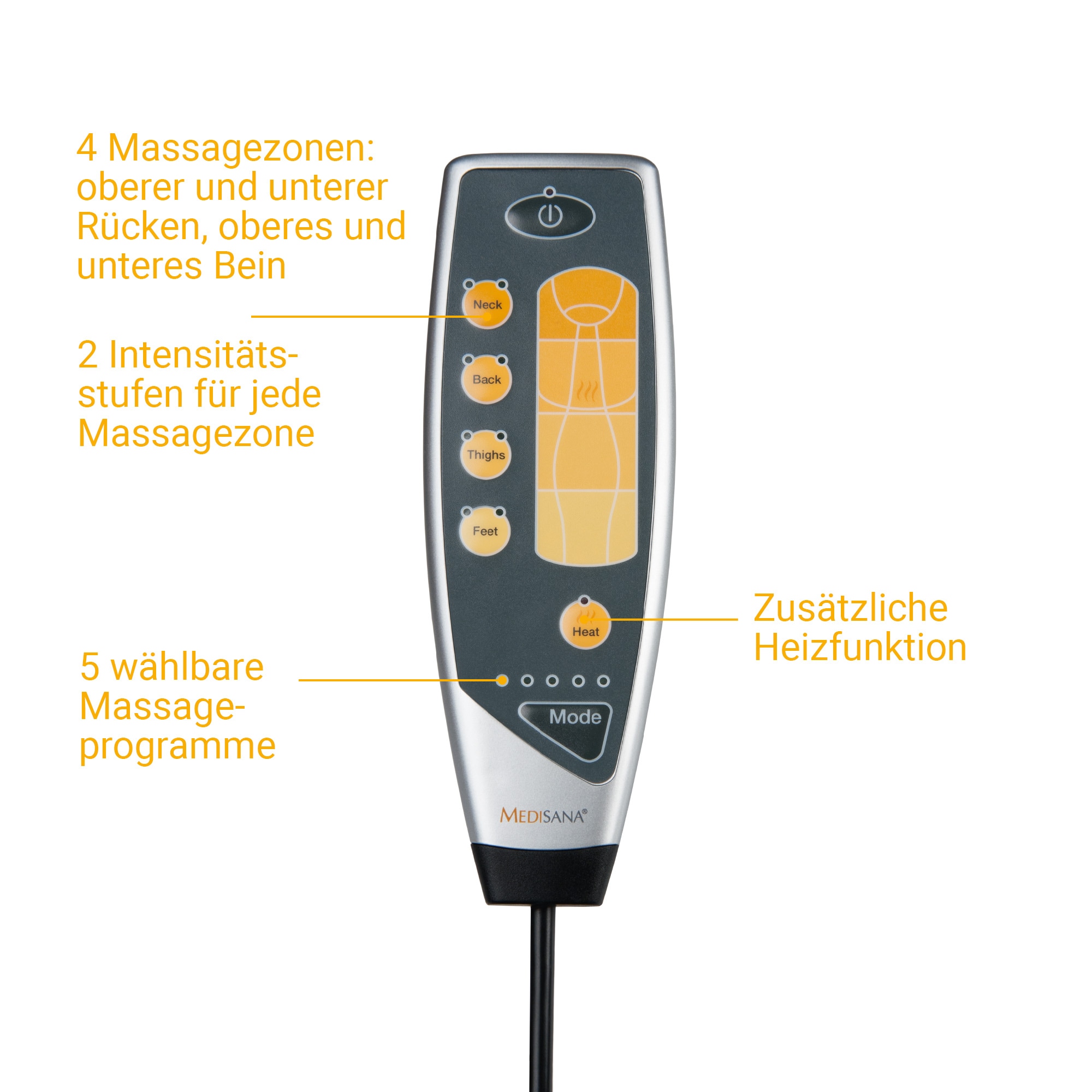 Medisana Massagematte »MM 825« 4 Massagezonen,je 2 Intensitätsstufen,5 Massageprogramme,Wärmefunktion