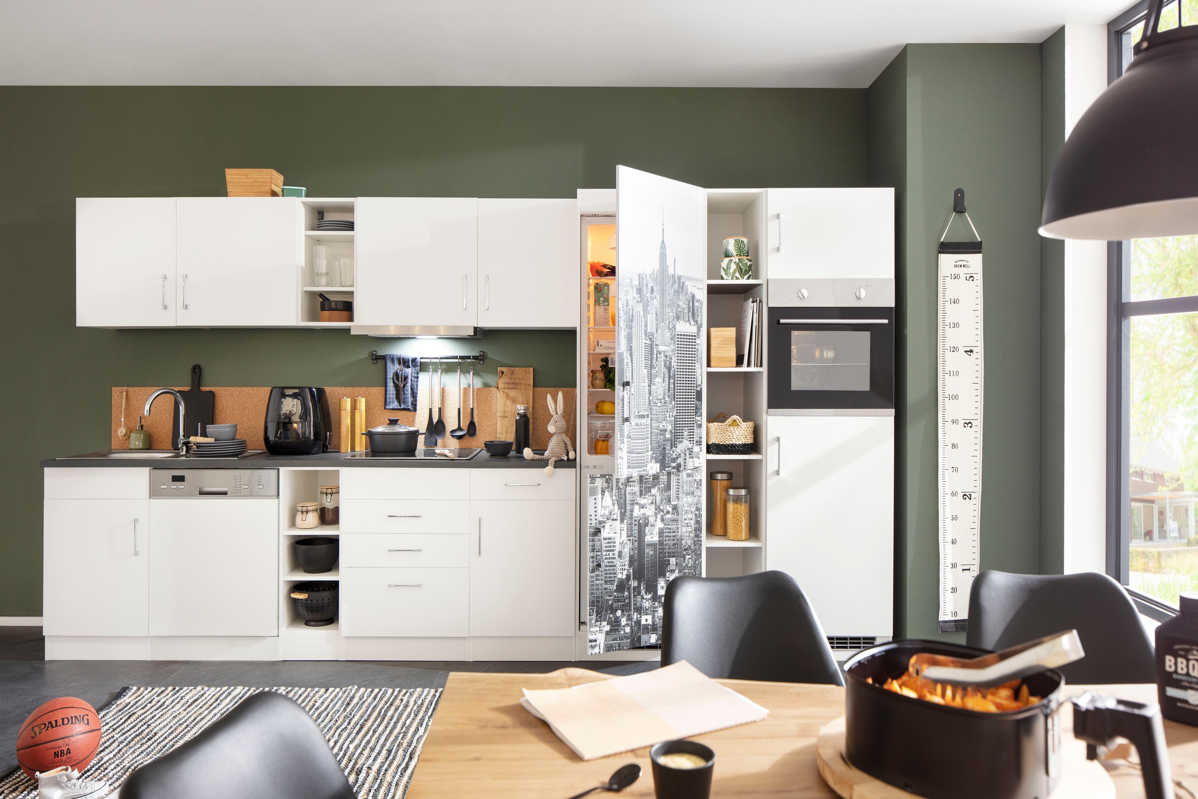 HELD MÖBEL Küchenzeile »Paris«, mit E-Geräten, Breite 400 cm, mit großer  Kühl-Gefrierkombination online bei OTTO