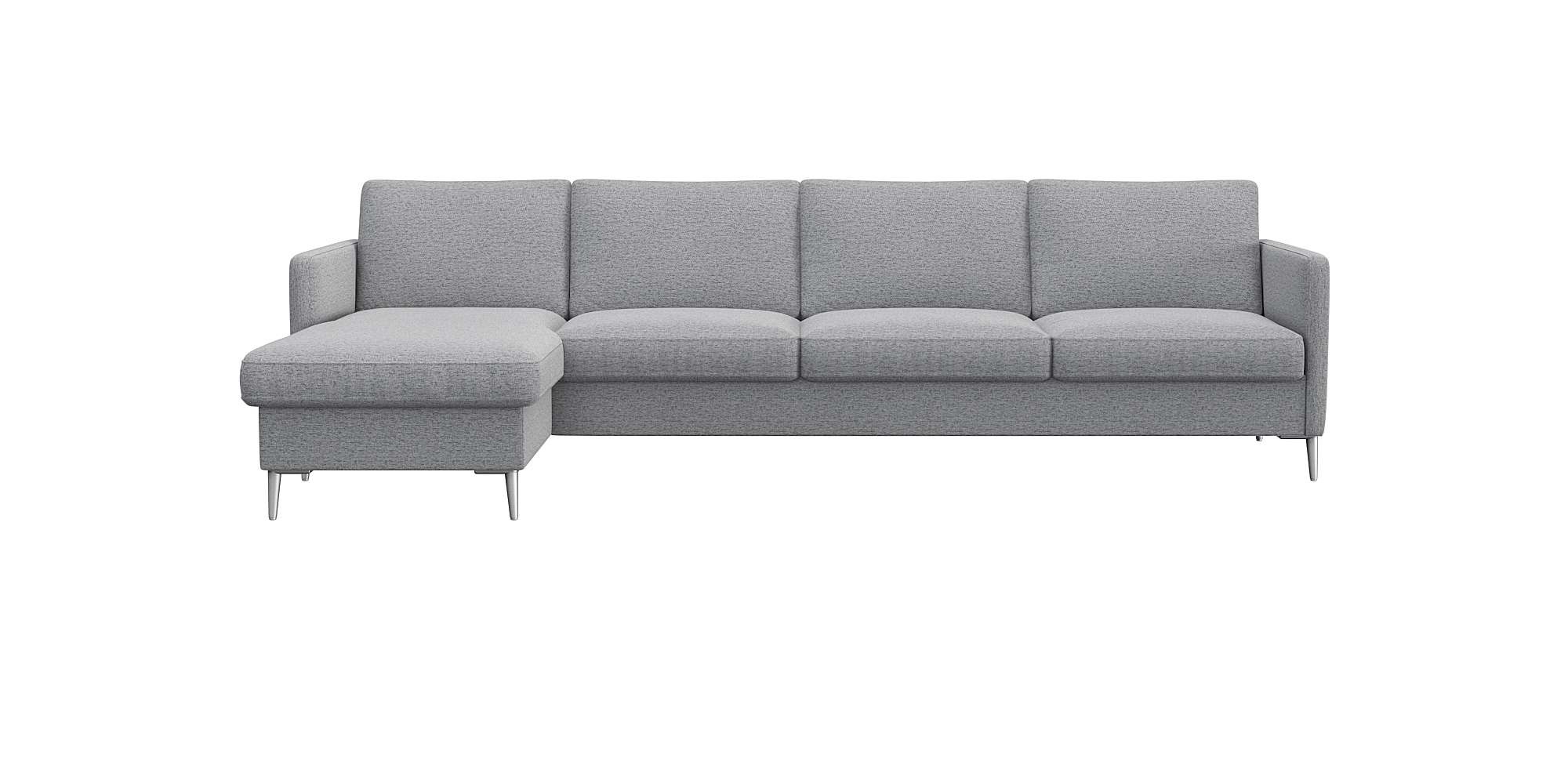 FLEXLUX Ecksofa »Fiore, super Sitzkomfort durch Kaltschaum im Sitz, L-Form« schmale Armlehnen, Füße Alu