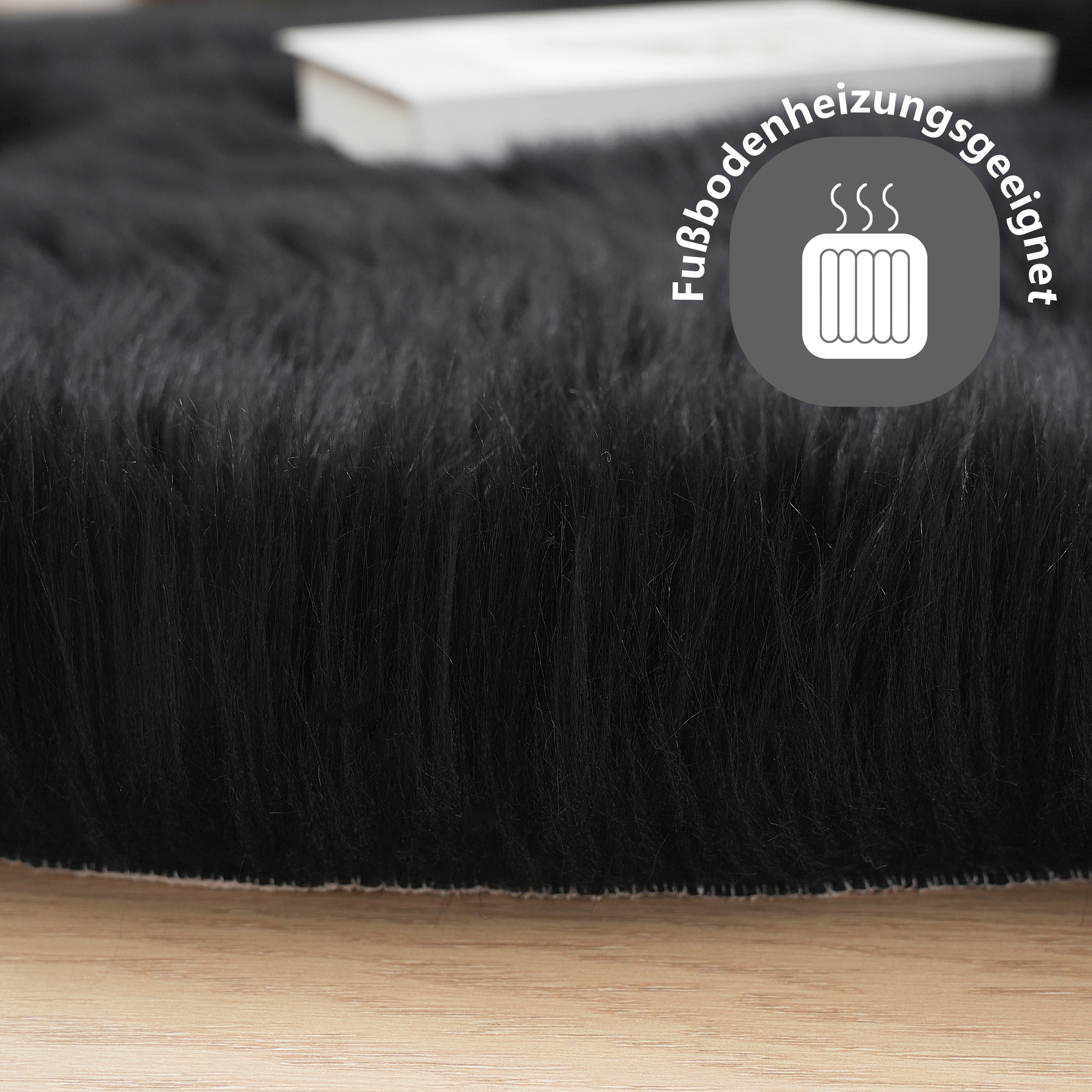 Home affaire Fellteppich »Dena Teppiche, Fellform, waschbar«, fellförmig, 60 mm Höhe, Kunstfell, weich, Uni-Farben, Wohnzimmer, Schlafzimmer, Esszimmer