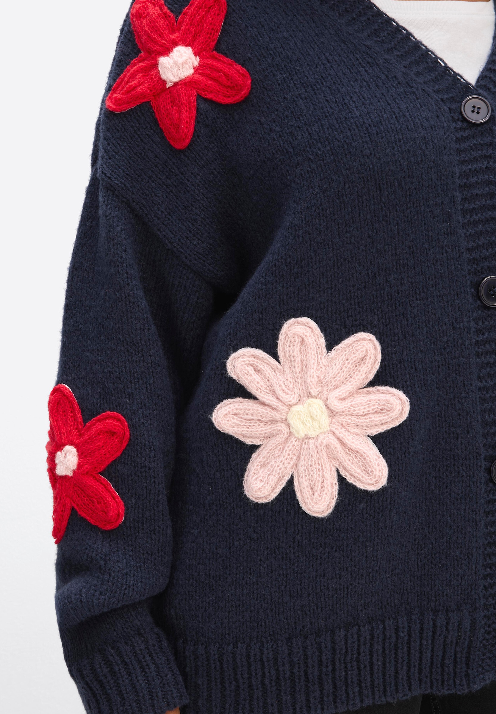 sheego by Joe Browns Strickjacke »Strickjacke Strickjacke mit farbenfrohen Blüten«