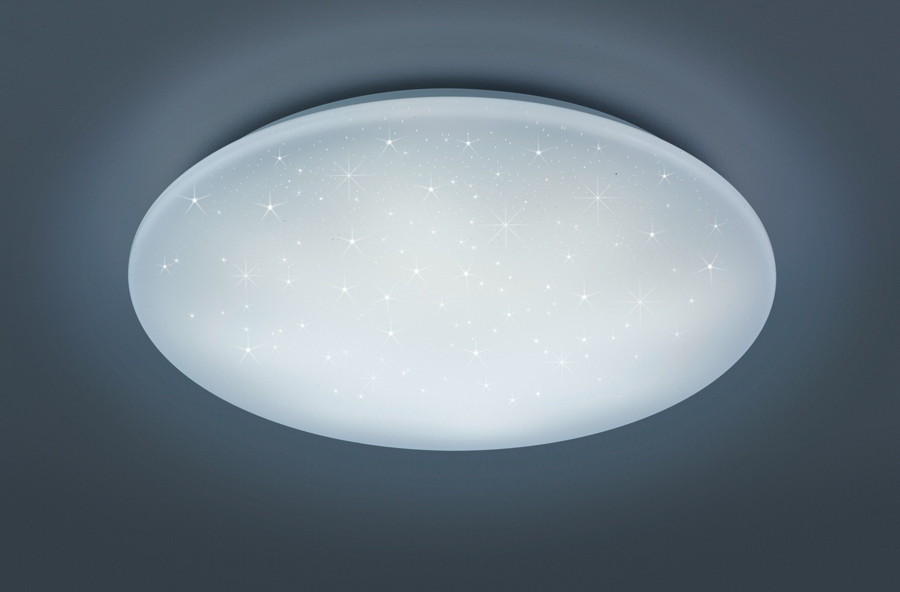 REALITY Leuchten LED Deckenleuchte »Kato«, 1 flammig, Leuchtmittel LED-Board | LED fest integriert, Deckenlampe, weiß, Sternenlichteffekt, Fernbedienung, dimmbar