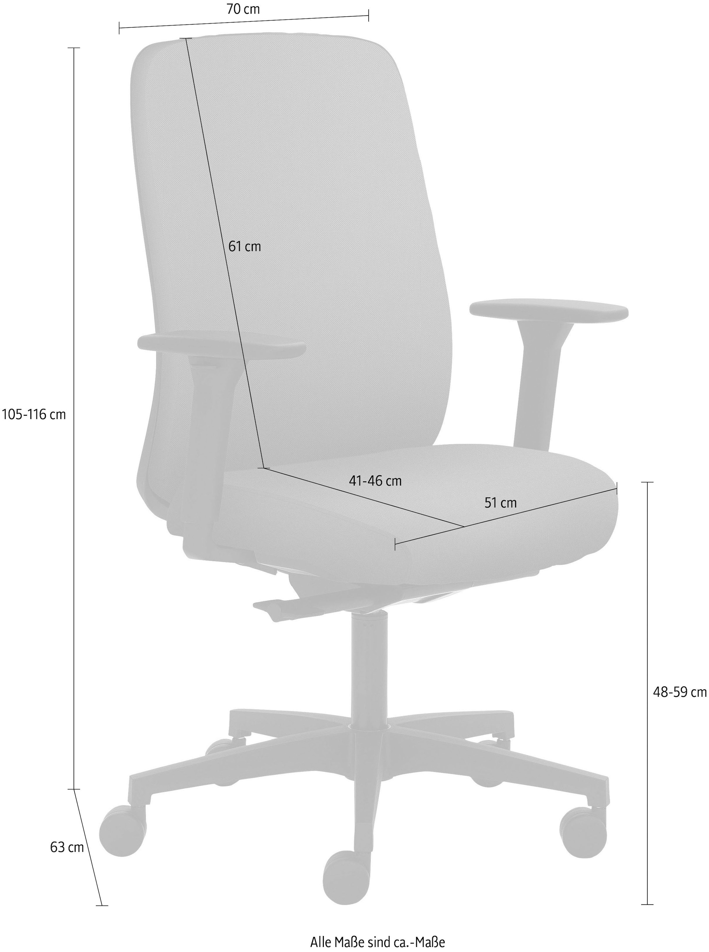 Sitzmöbel kaufen Mayer 3D Armlehnen, (recyceltes Sitztiefenverstellung »2229«, Struktur online Drehstuhl Polyester),