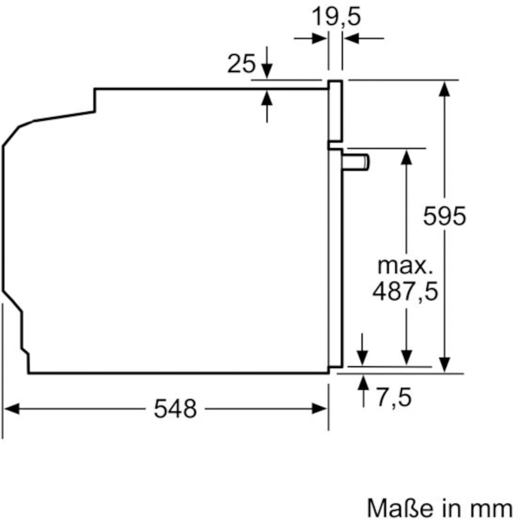 BOSCH Einbaubackofen »HRA534BS0«, Serie 4, HRA534BS0, mit Teleskopauszug nachrüstbar, ecoClean