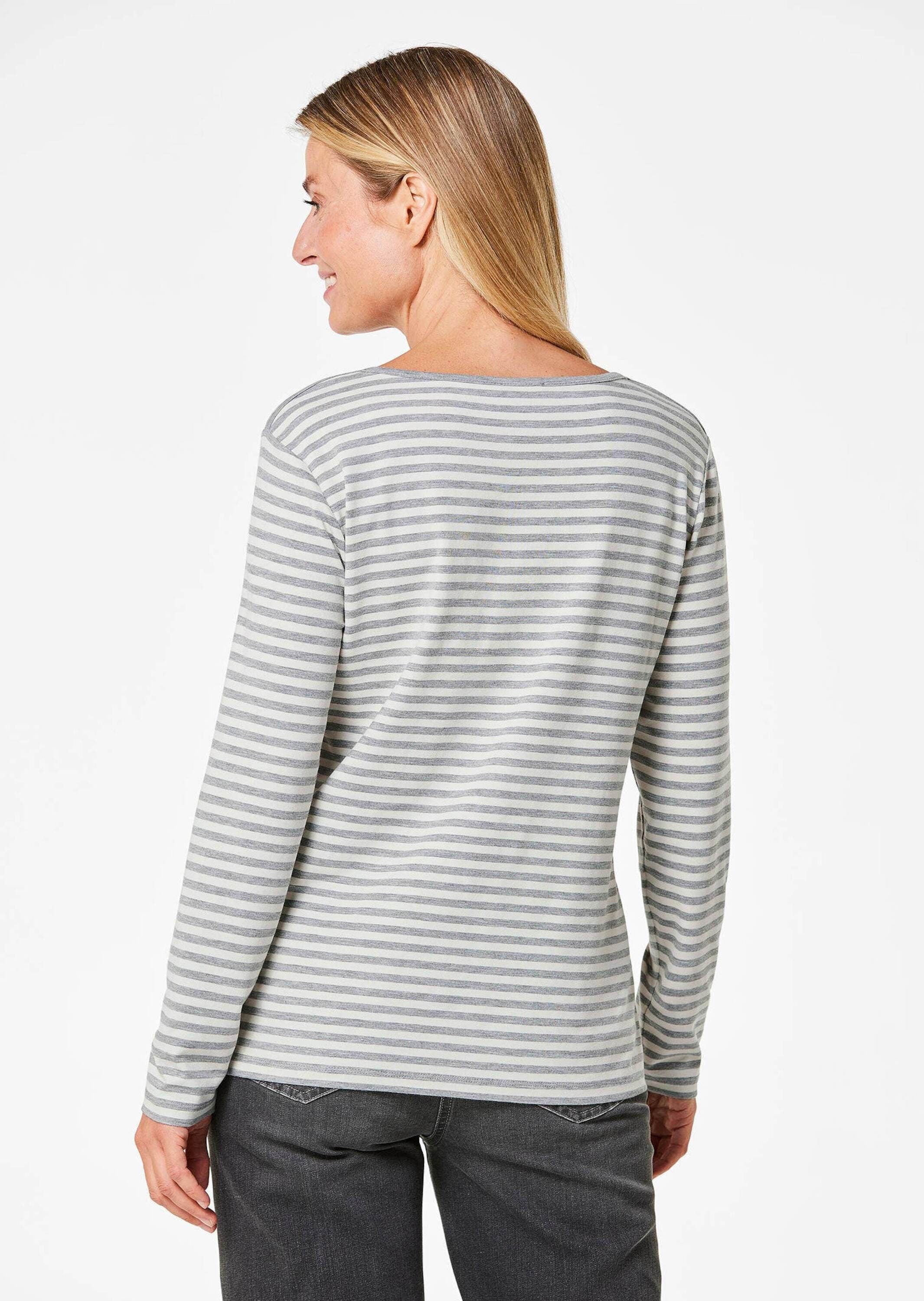 GOLDNER Longpullover »Kurzgröße Ringelshirt mit U-Boot-Ausschnitt«