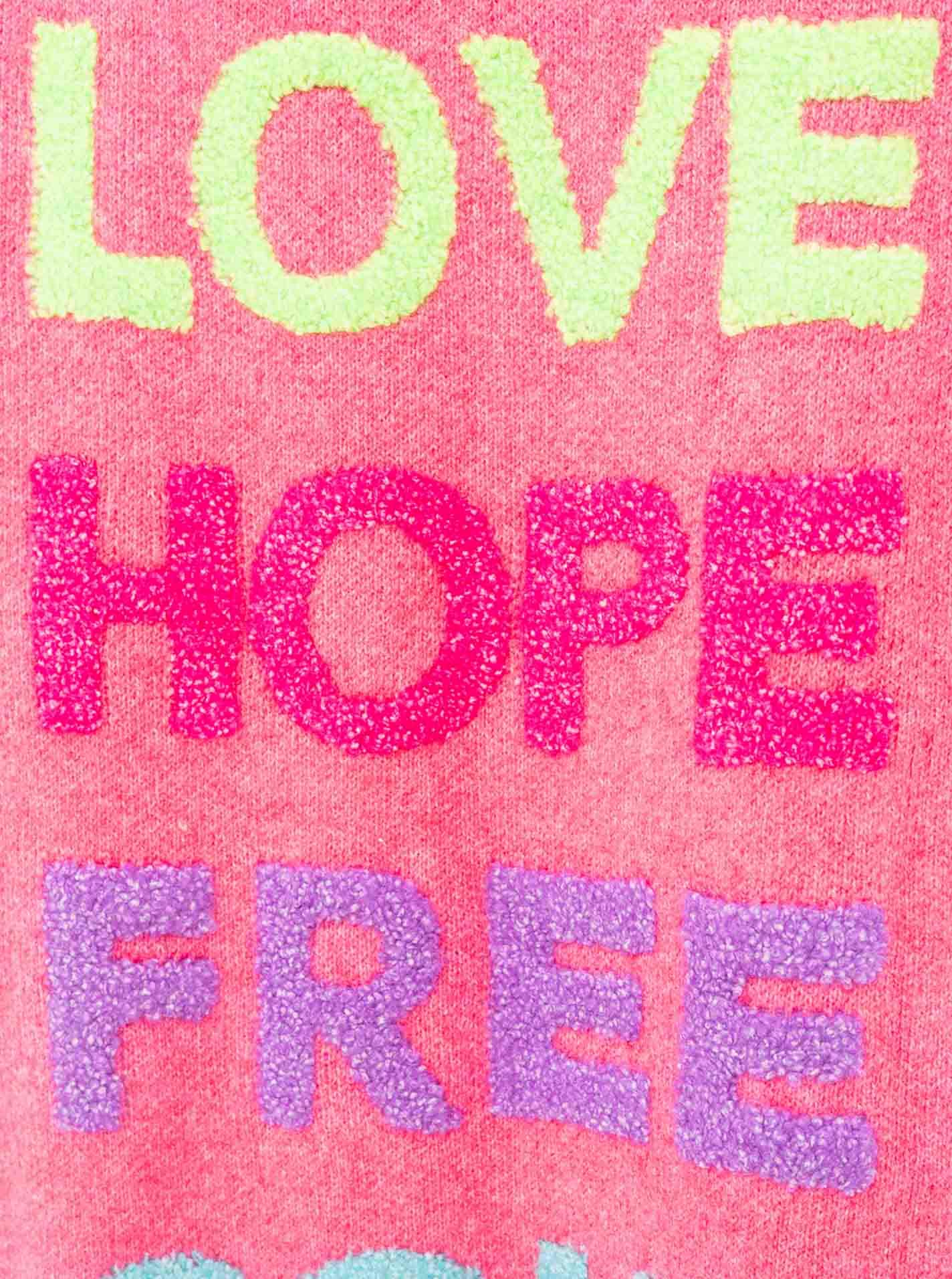 Zwillingsherz Cardigan »"HOPE"« Statement Schriftzug hinten, gestreifte Bündchen, länger geschnitten