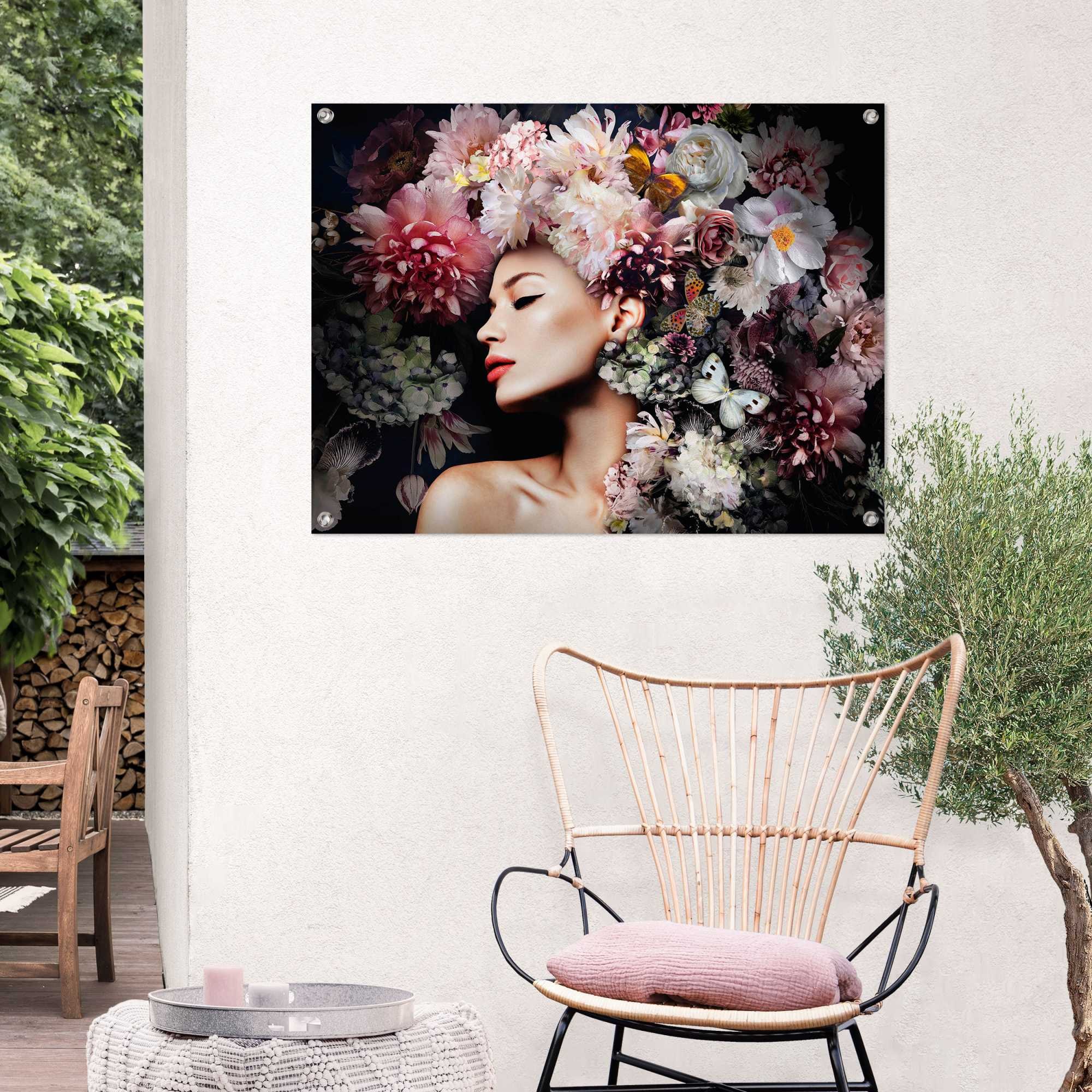 Reinders! Poster »Frau mit Blumenhut«, Outdoor für Garten oder Balkon