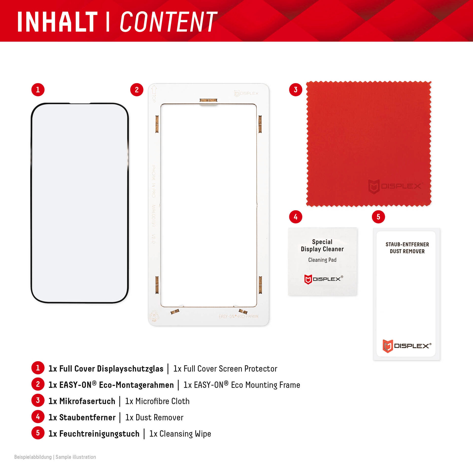 Displex Displayschutzglas »Real Glass FC«, für Apple iPhone 15 Plus-Apple iPhone 15 Pro Max, Displayschutzfolie Displayschutz kratzer-resistent 10H splitterfest
