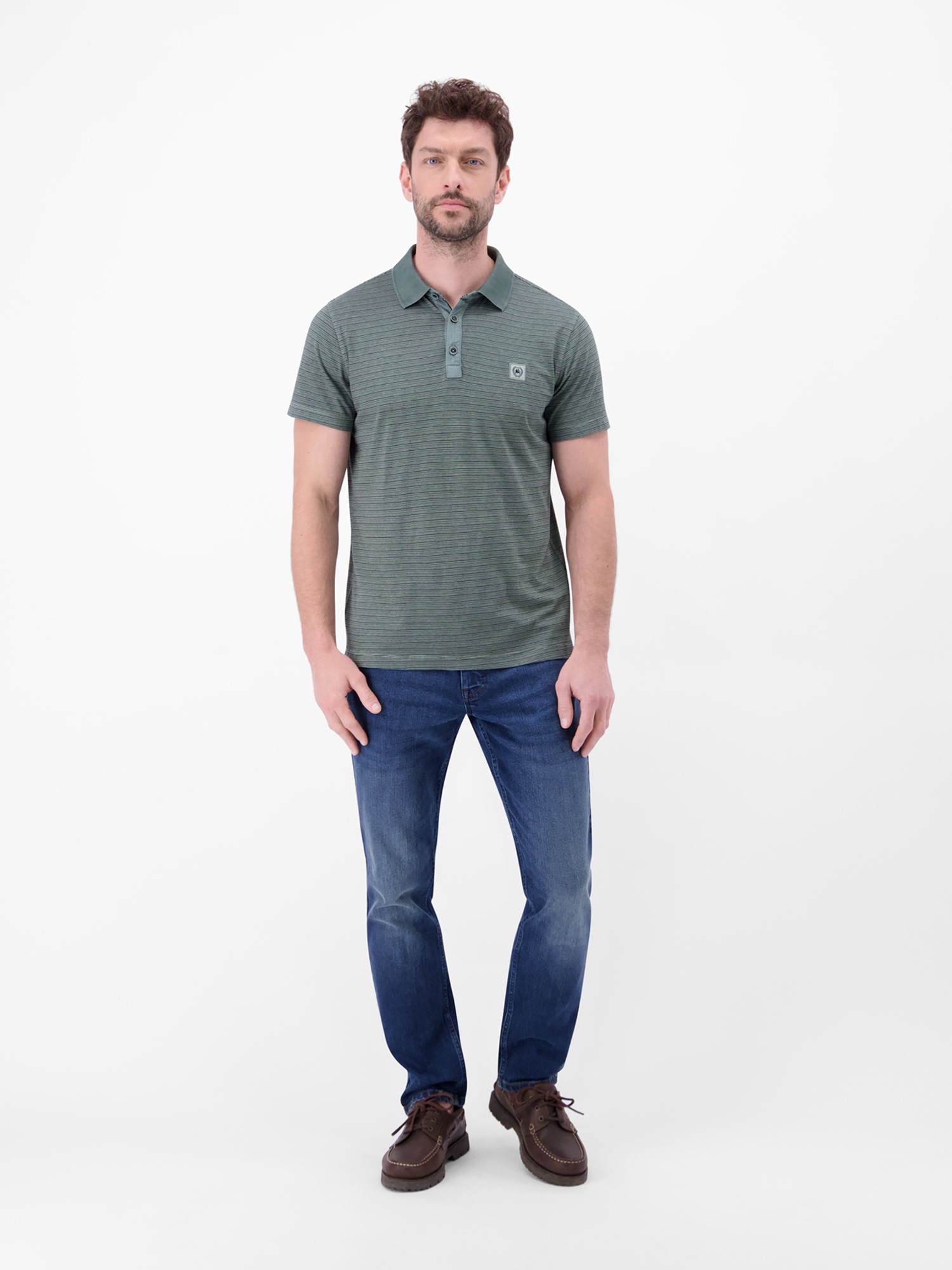 LERROS Poloshirt »Poloshirt mit Fineliner-Optik, 100 % Baumwolle«